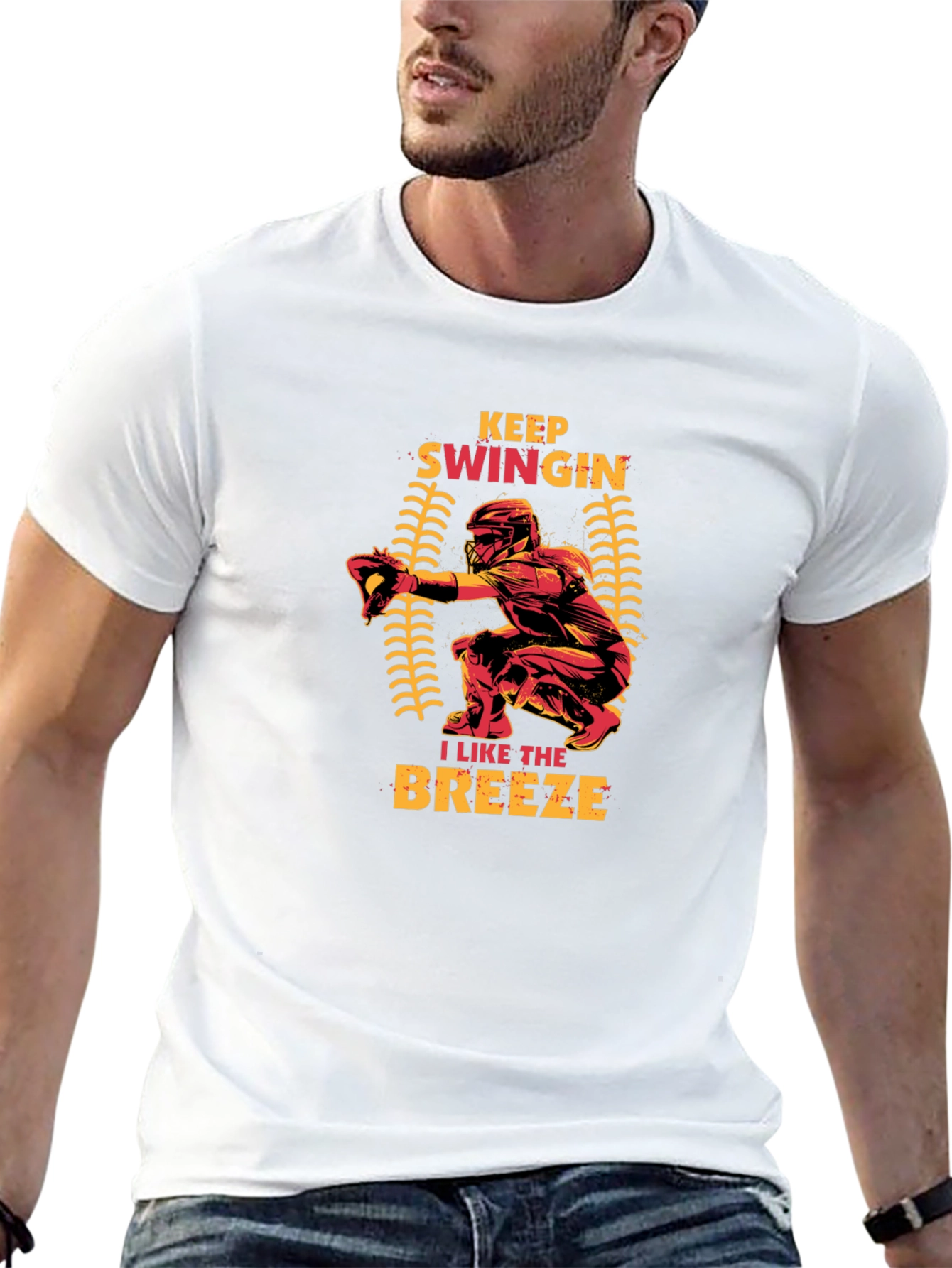 Keep Swingin Baseball Graphic T-Shirt