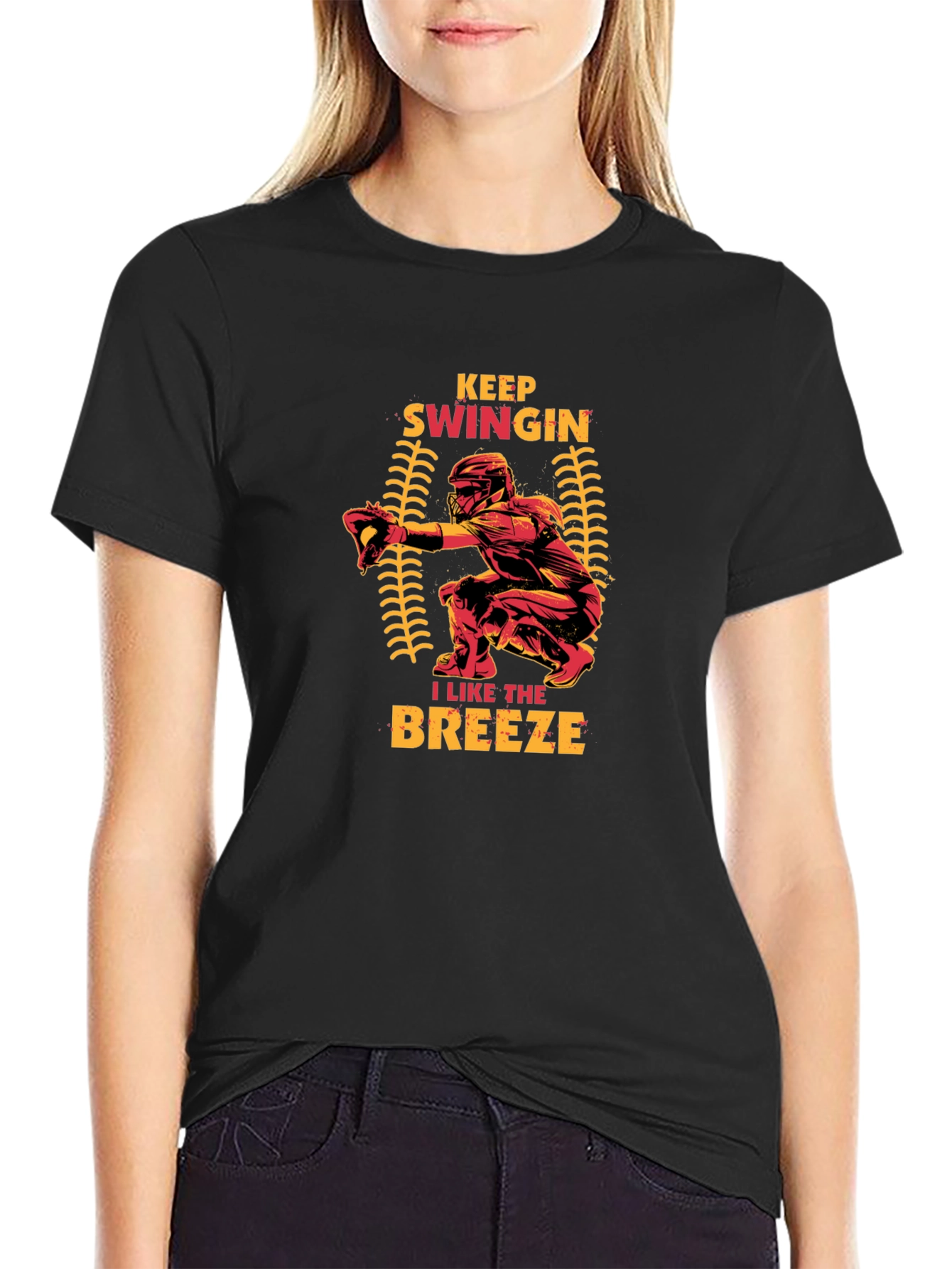 Keep Swingin Baseball Graphic T-Shirt
