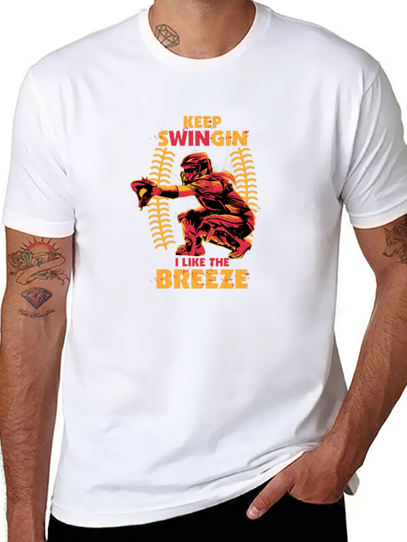 Keep Swingin Baseball Graphic T-Shirt