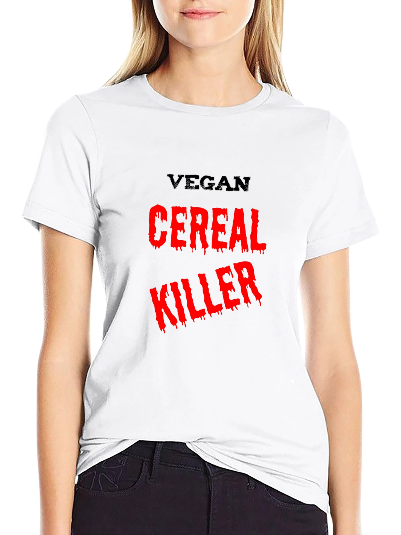 Vegan Cereal Killer Black T-Shirt Graphic Novelty