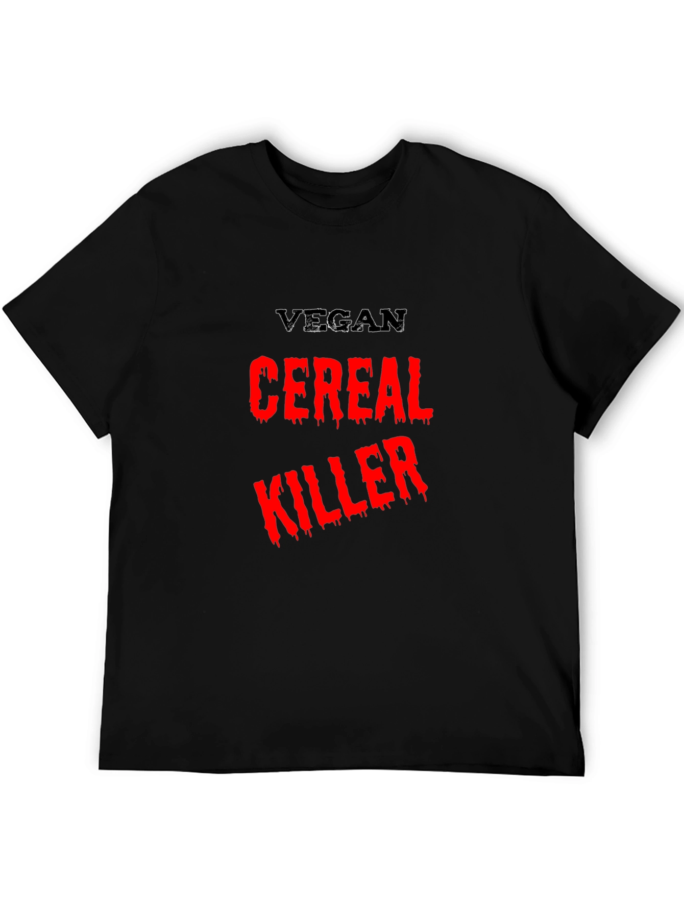 Vegan Cereal Killer Black T-Shirt Graphic Novelty