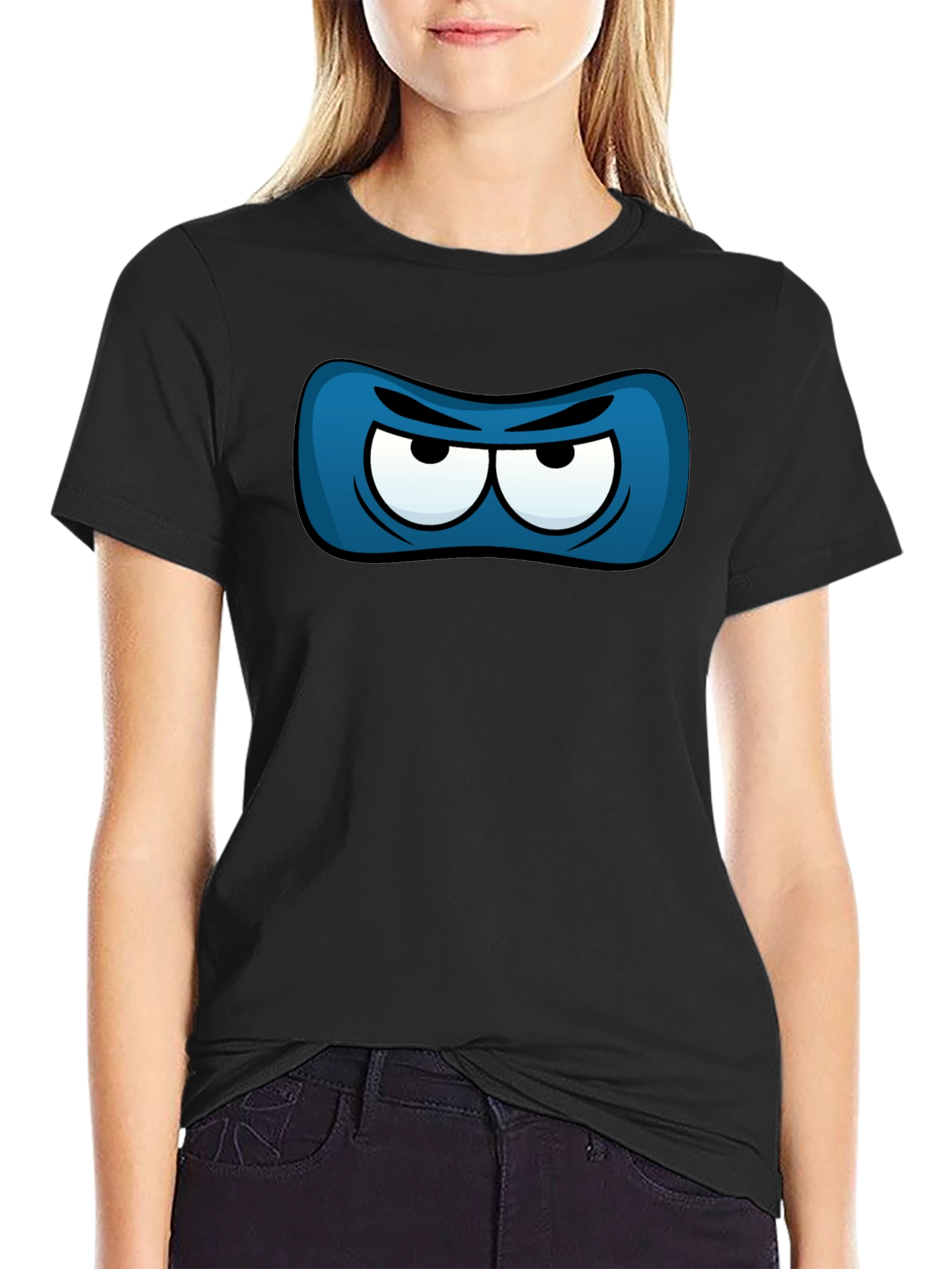 Ninja Eye Mask Graphic Tee - Black Cotton T-Shirt