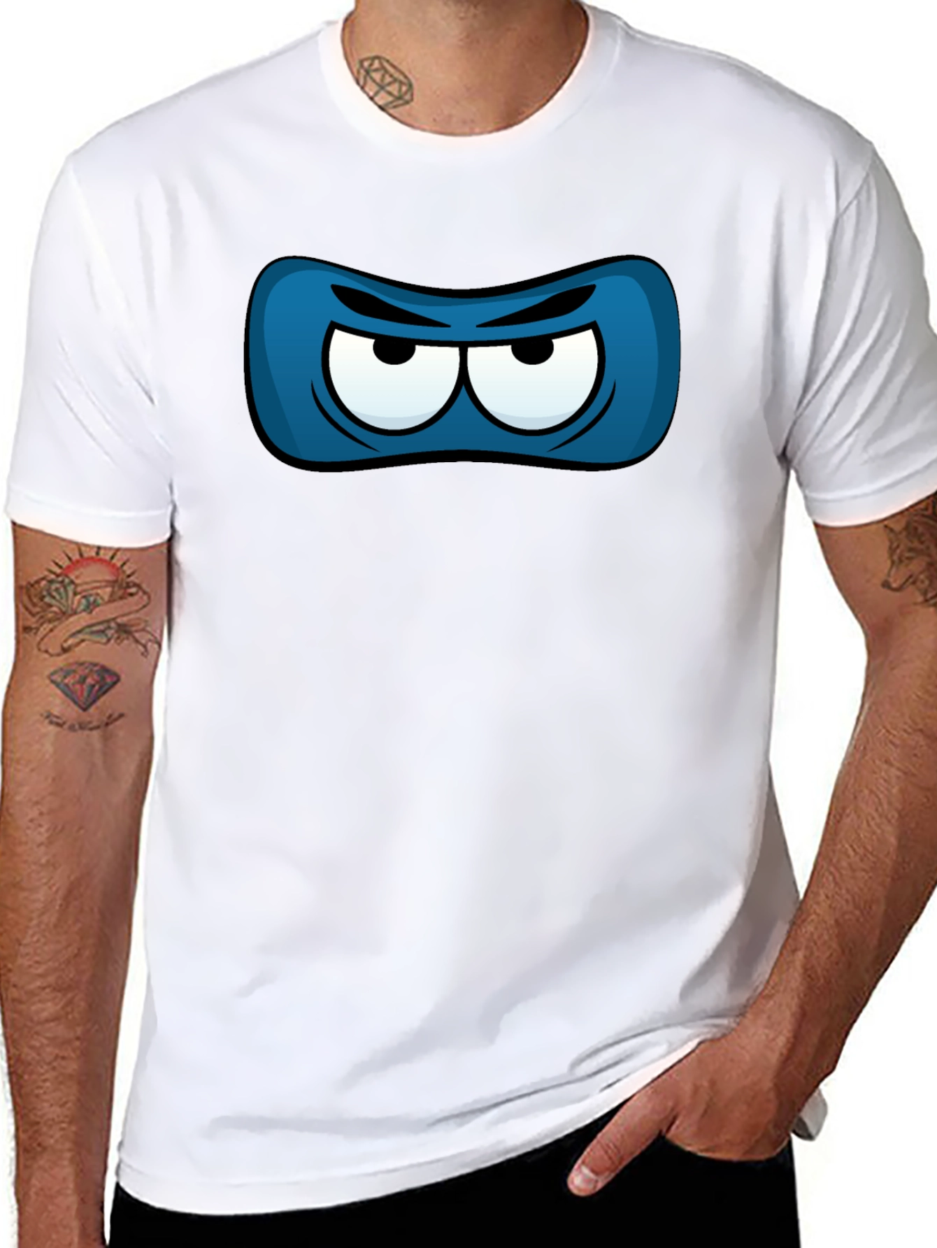Ninja Eye Mask Graphic Tee - Black Cotton T-Shirt