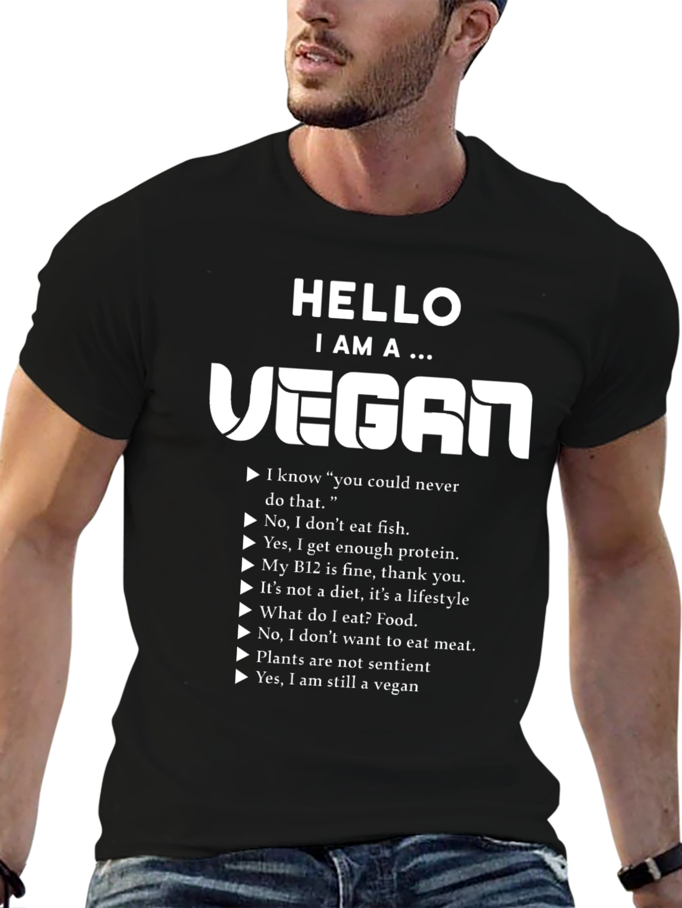 Vegan Statement T-Shirt - Black