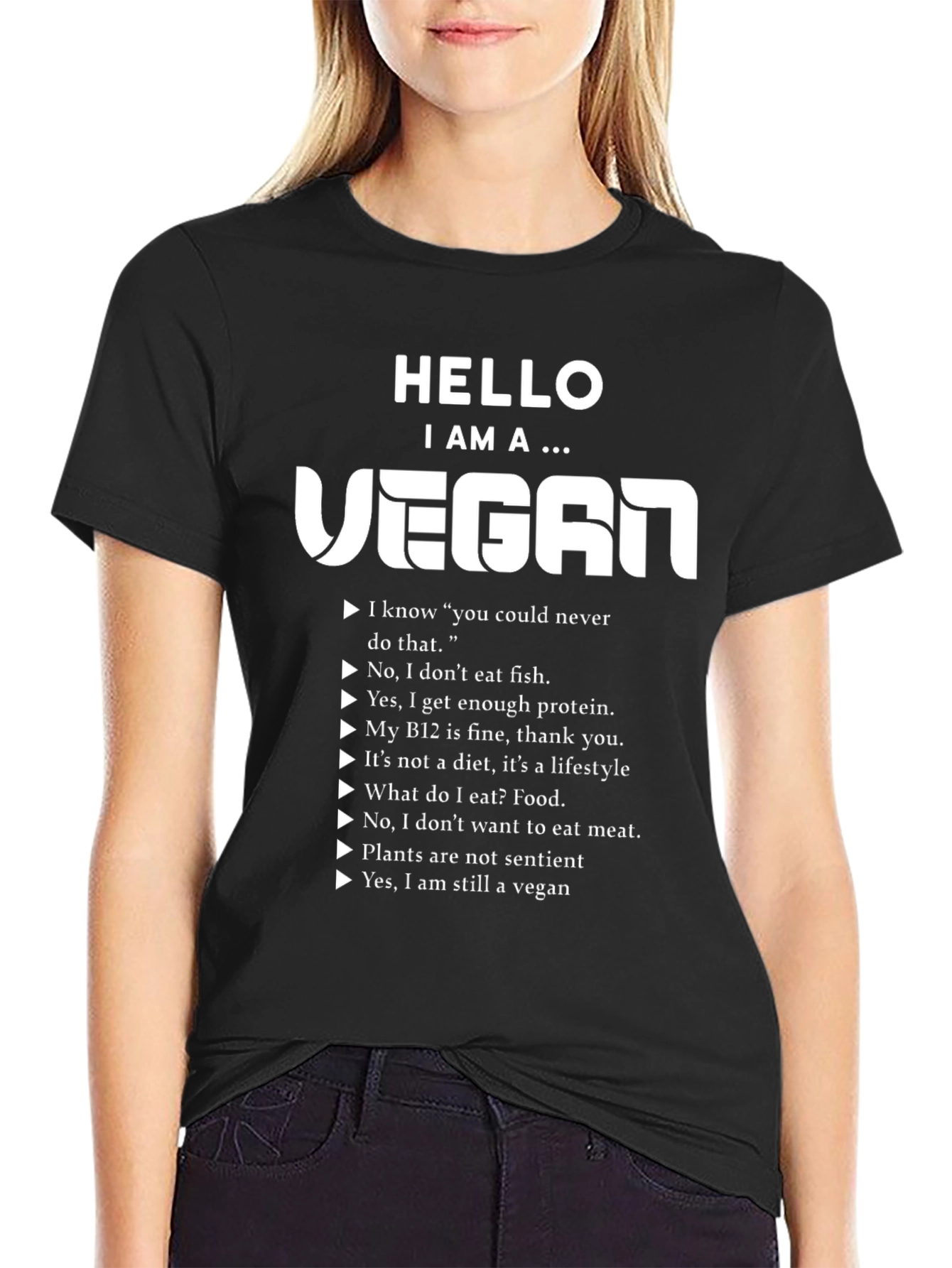 Vegan Statement T-Shirt - Black