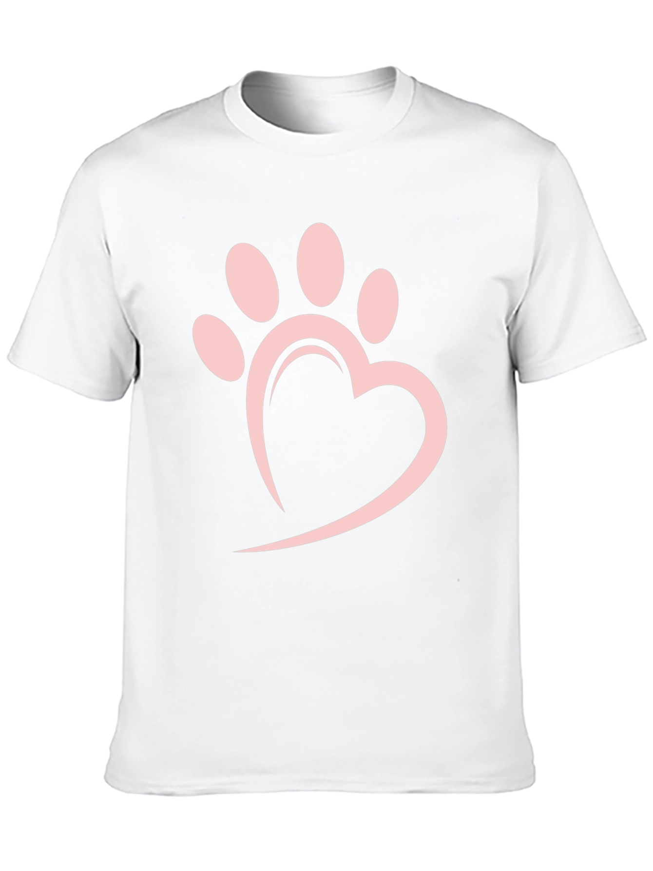 Heart Paw Print Black T-Shirt