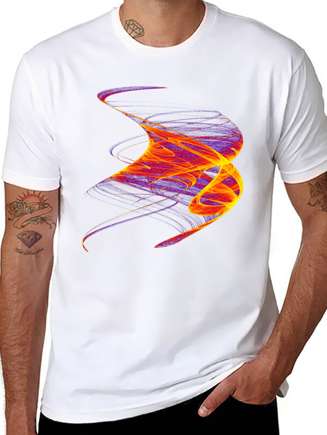 Abstract Swirl Graphic Tee - Bold Artistic Statement Shirt