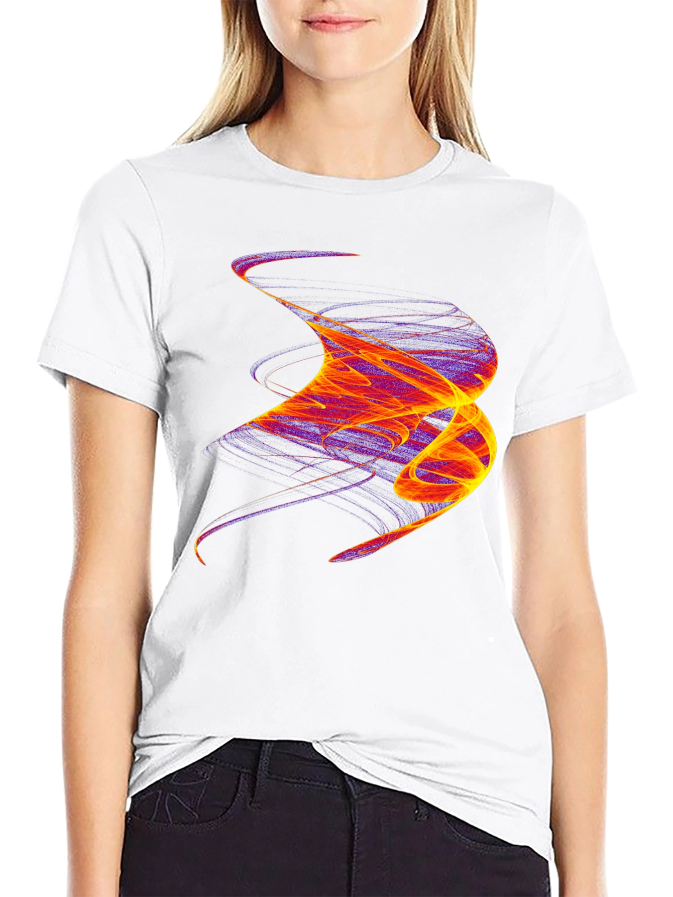 Abstract Swirl Graphic Tee - Bold Artistic Statement Shirt