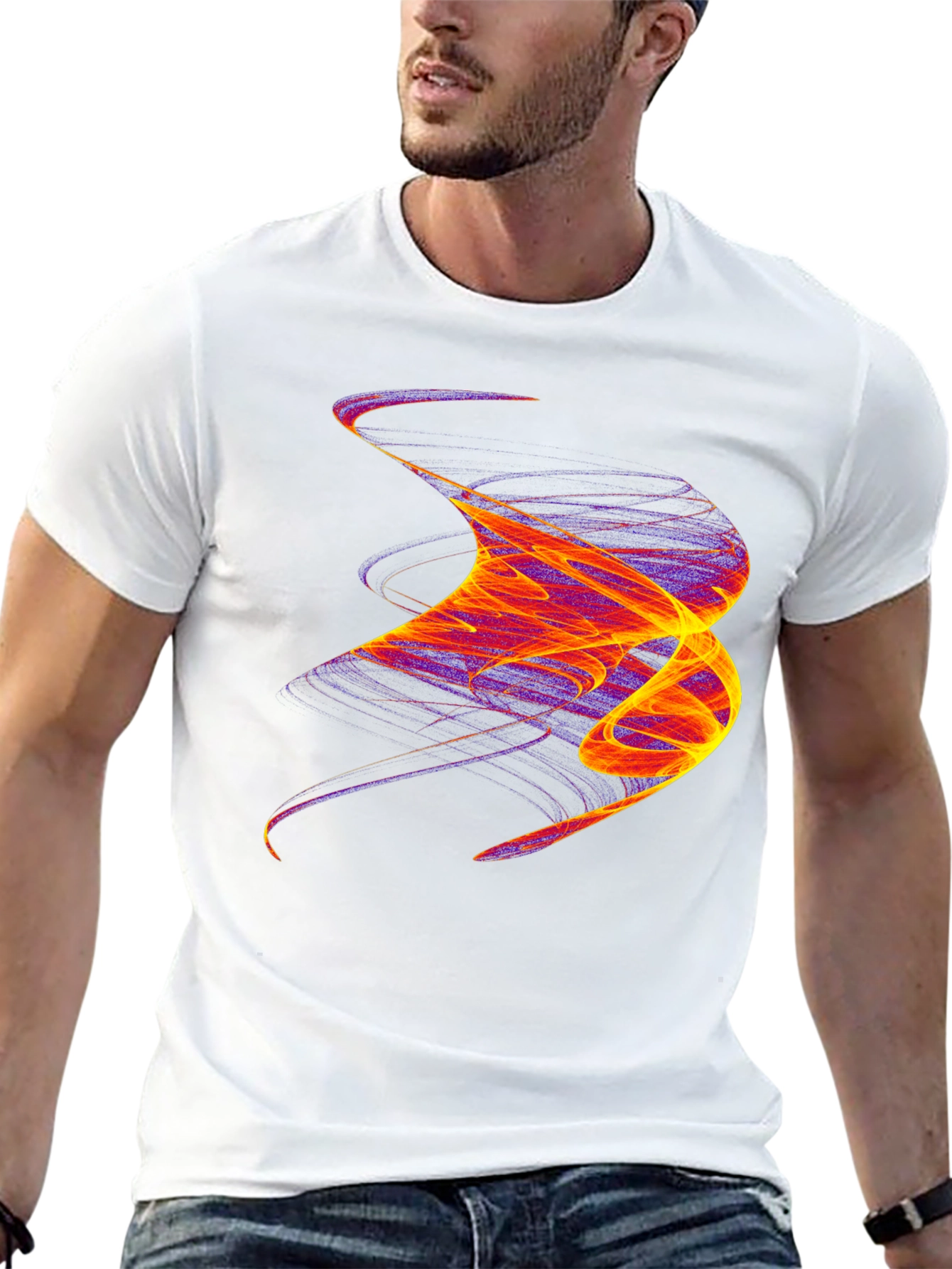 Abstract Swirl Graphic Tee - Bold Artistic Statement Shirt