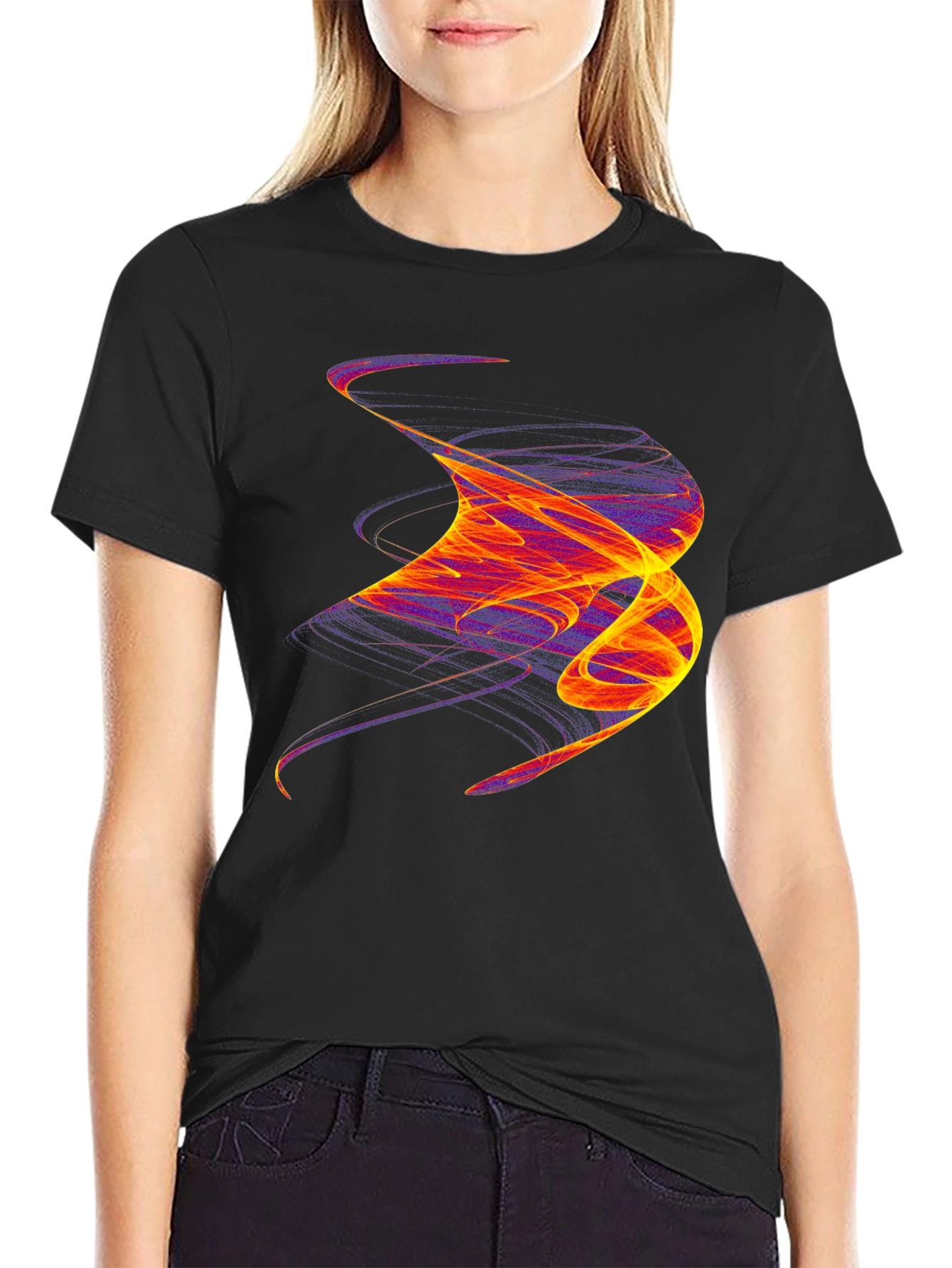 Abstract Swirl Graphic Tee - Bold Artistic Statement Shirt