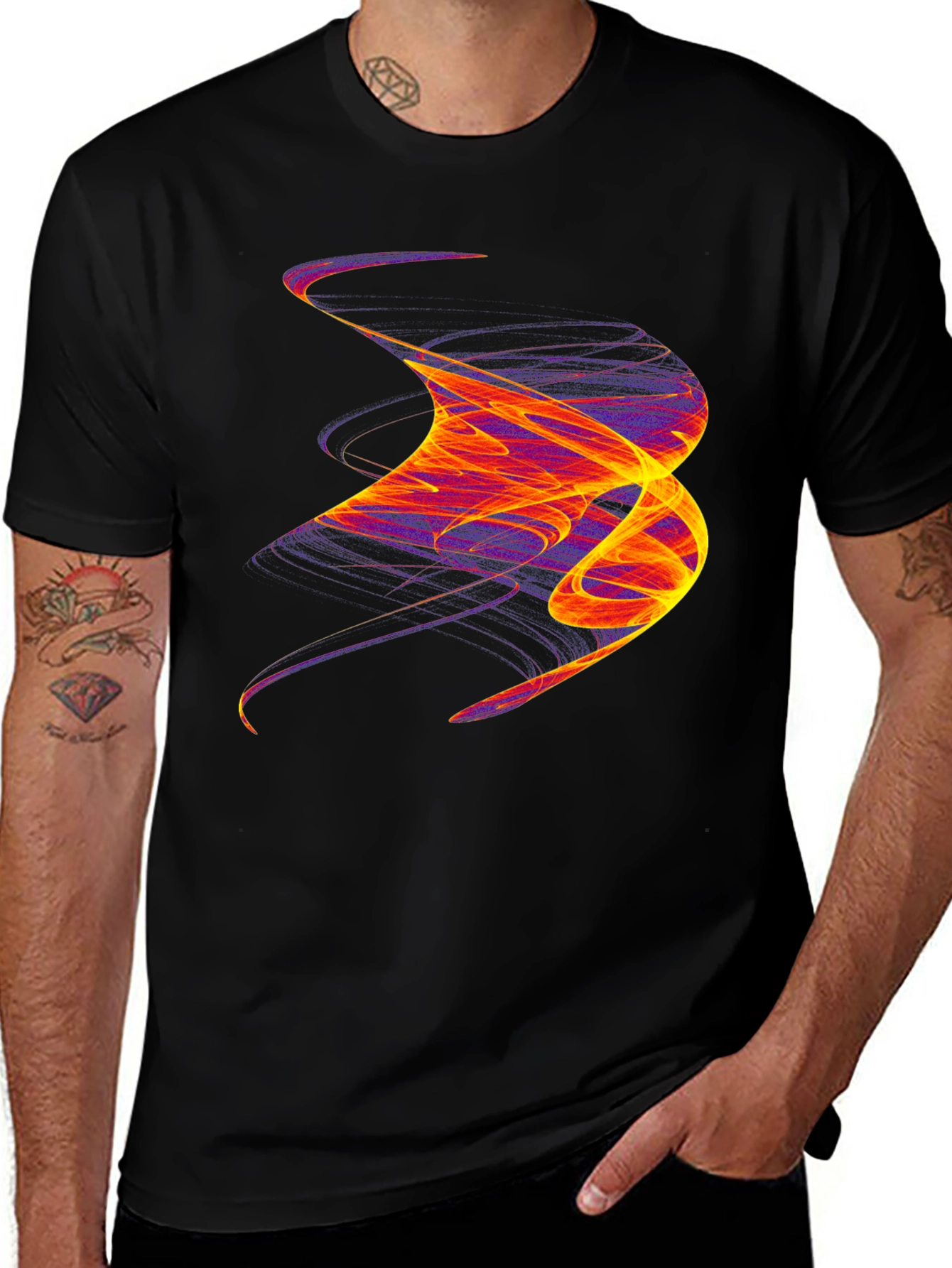 Abstract Swirl Graphic Tee - Bold Artistic Statement Shirt