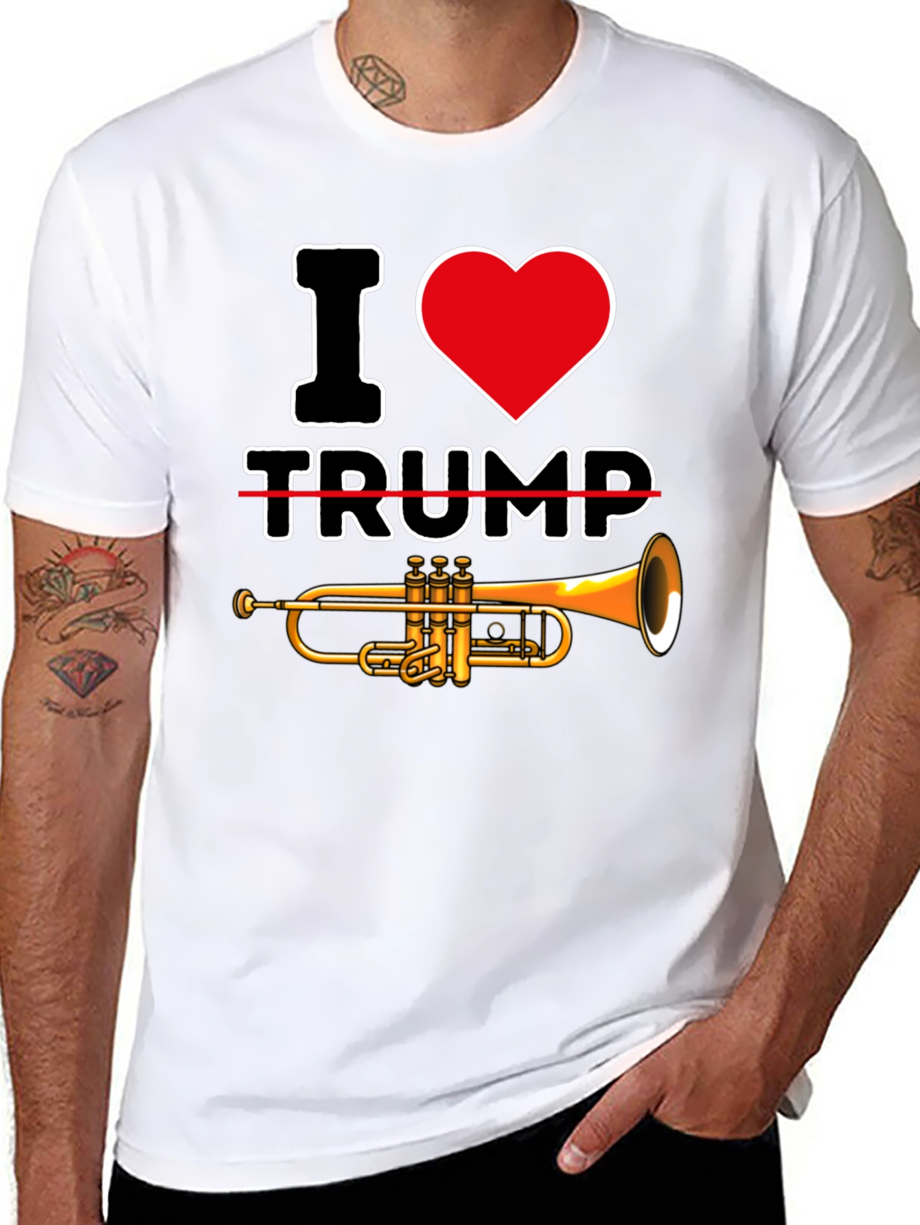 I Heart Trump-et Black Graphic Tee