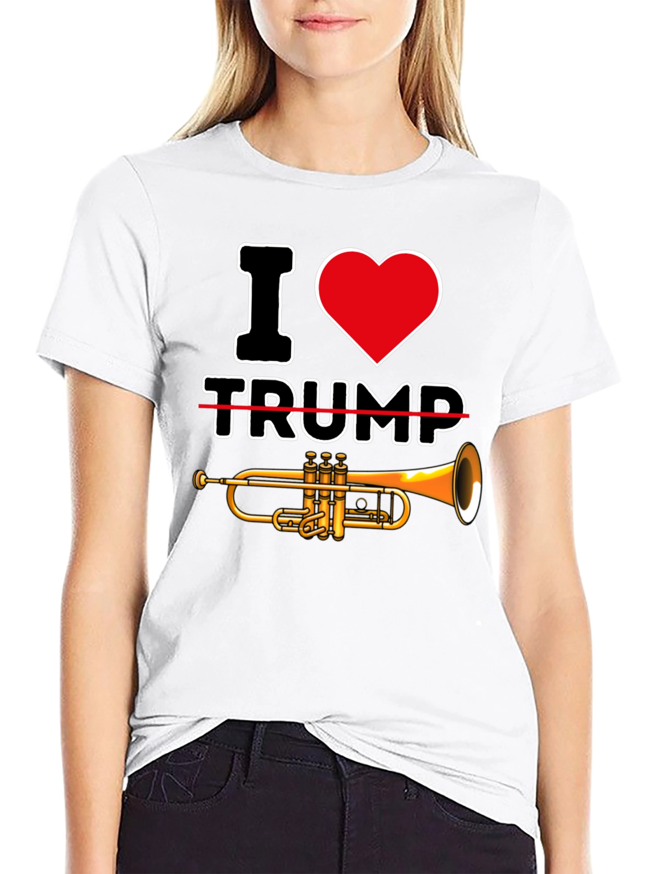 I Heart Trump-et Black Graphic Tee