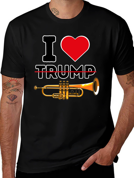 I Heart Trump-et Black Graphic Tee