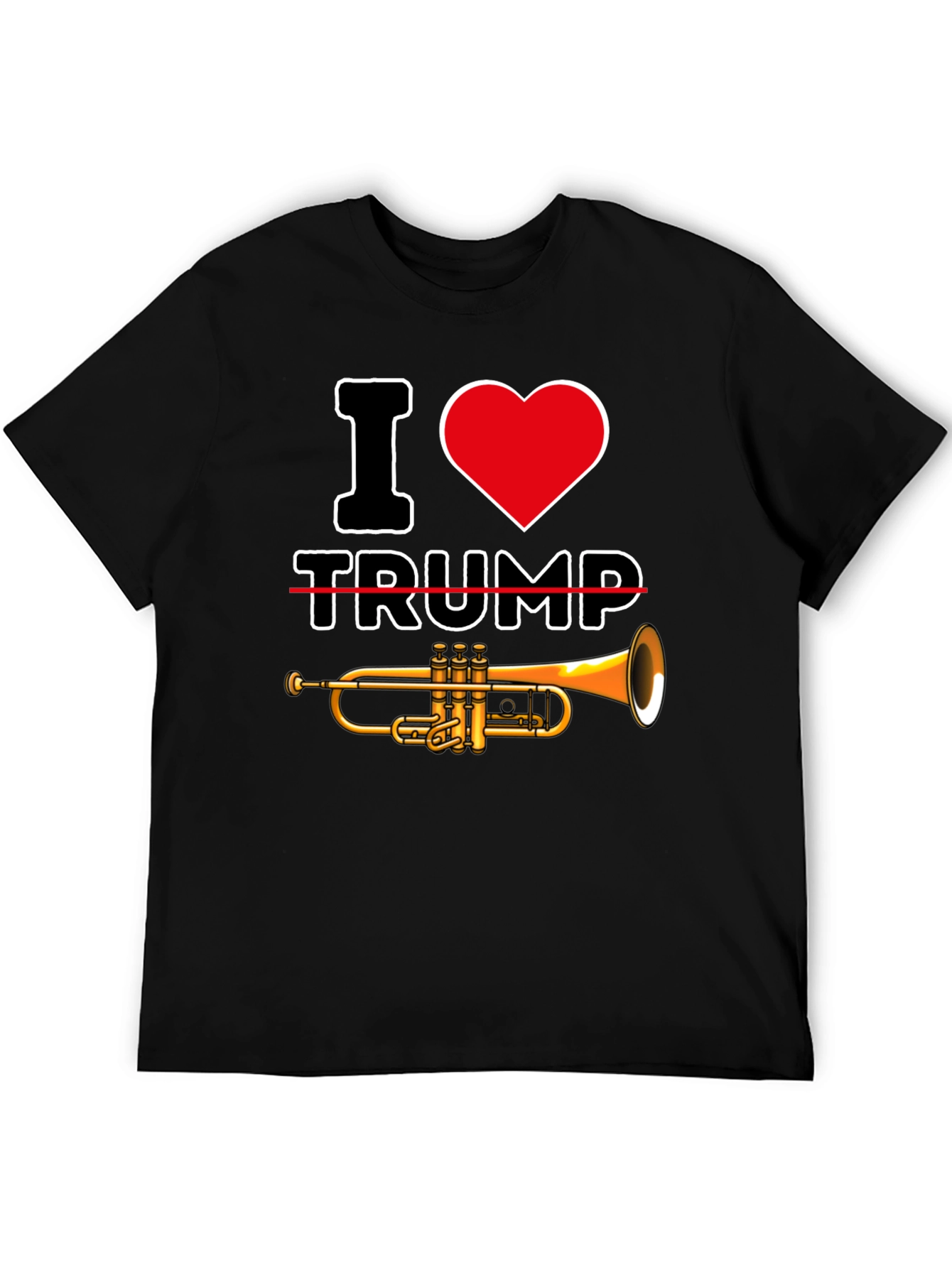 I Heart Trump-et Black Graphic Tee