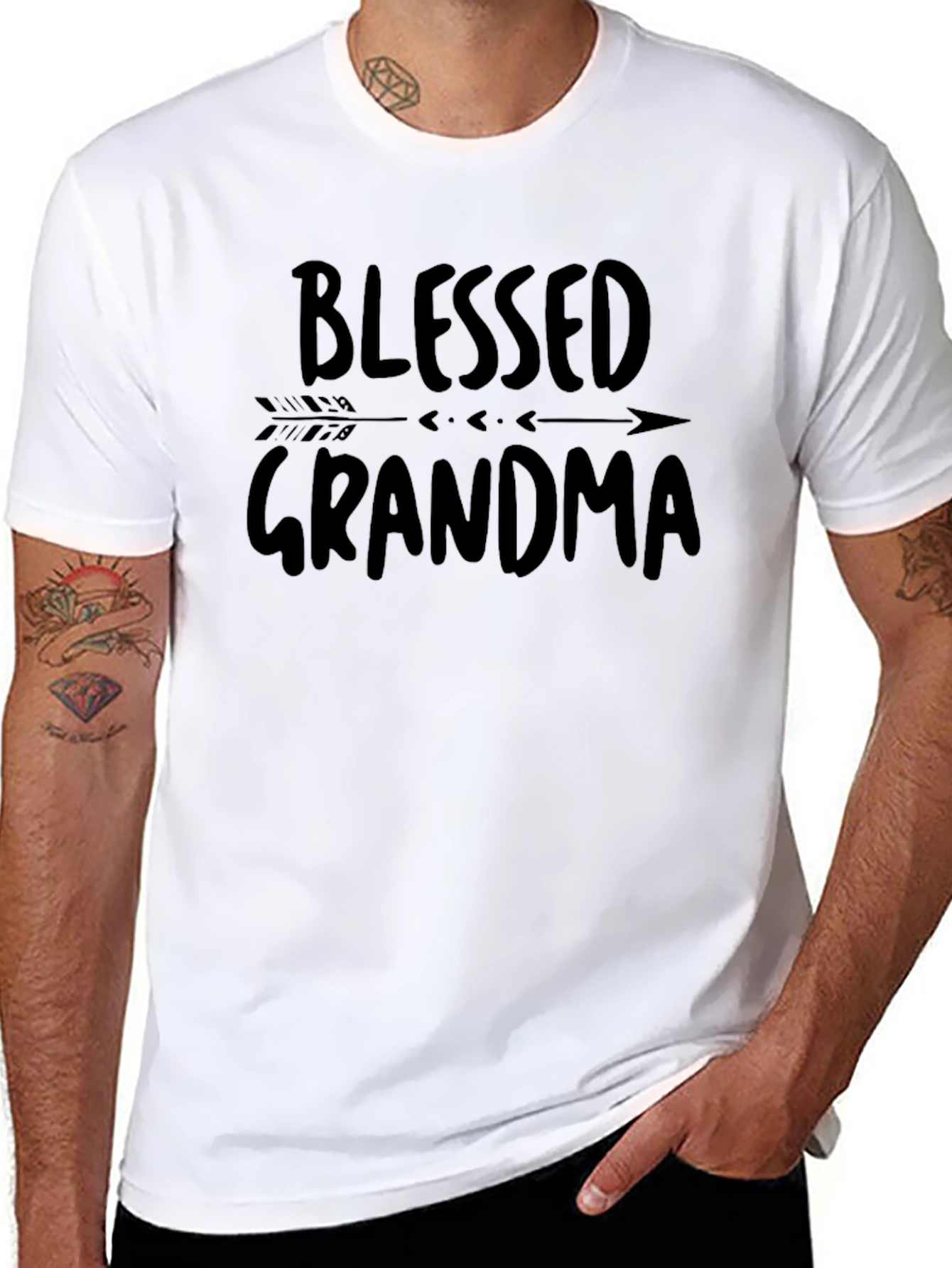 Blessed Grandma Black Graphic Tee