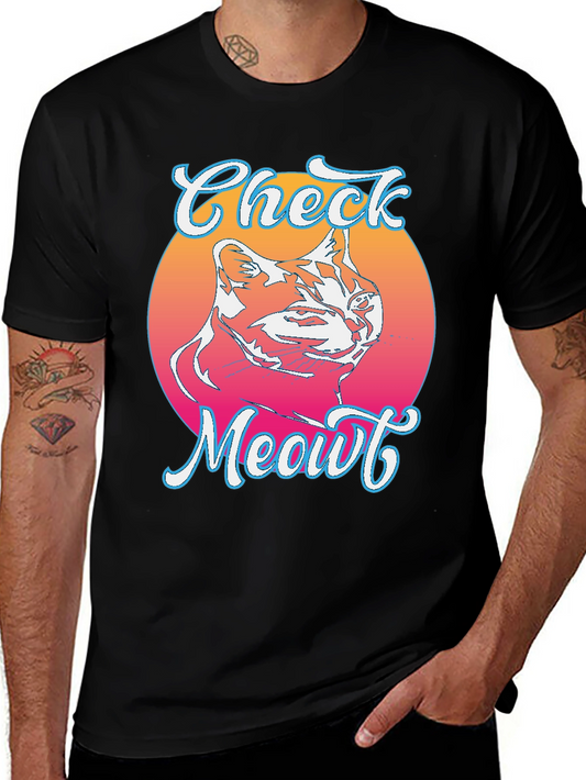 Check Meowt Cat Graphic Tee - Trendy Unisex T-Shirt