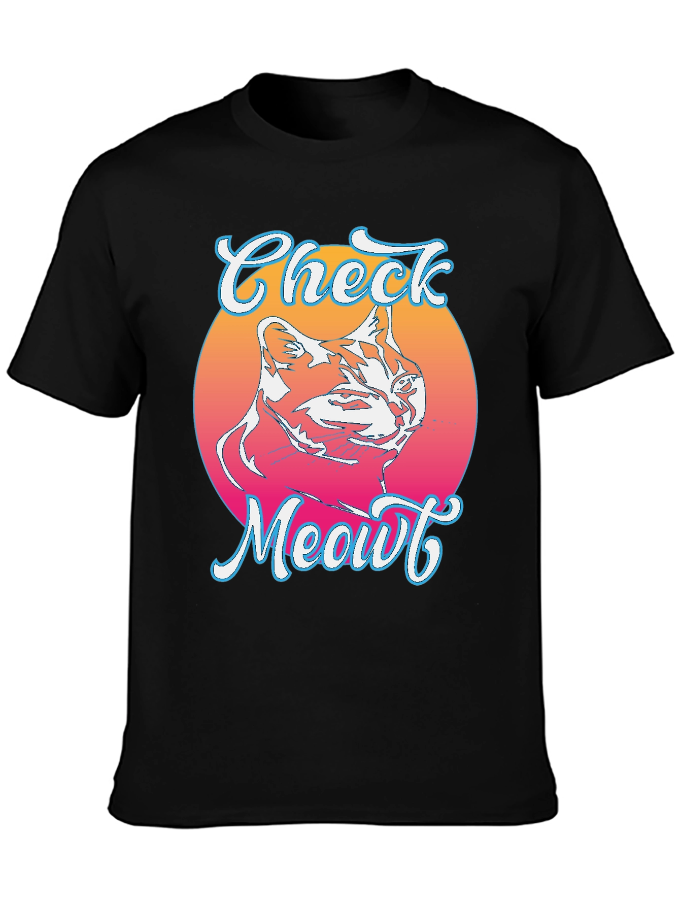 Check Meowt Cat Graphic Tee - Trendy Unisex T-Shirt
