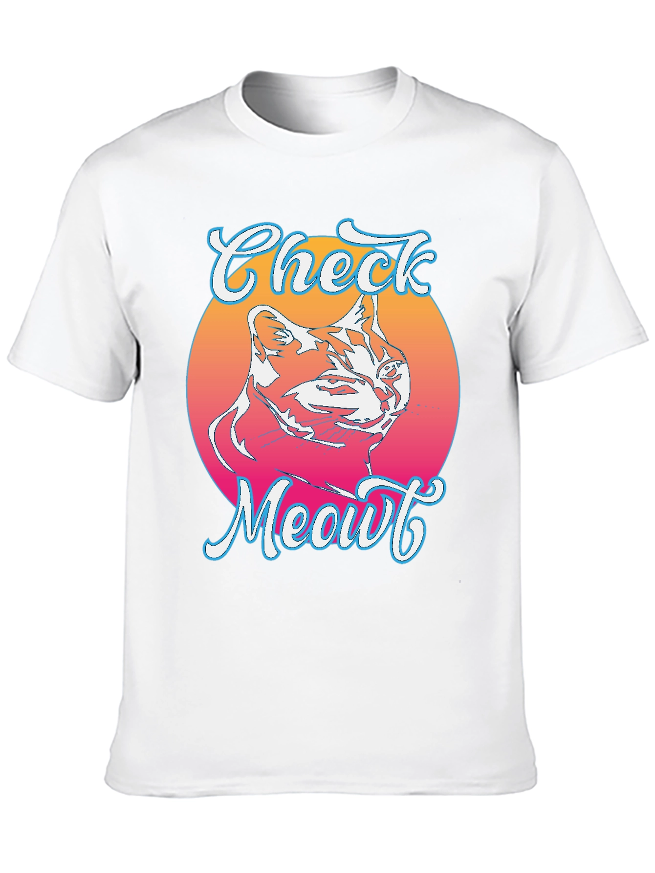 Check Meowt Cat Graphic Tee - Trendy Unisex T-Shirt
