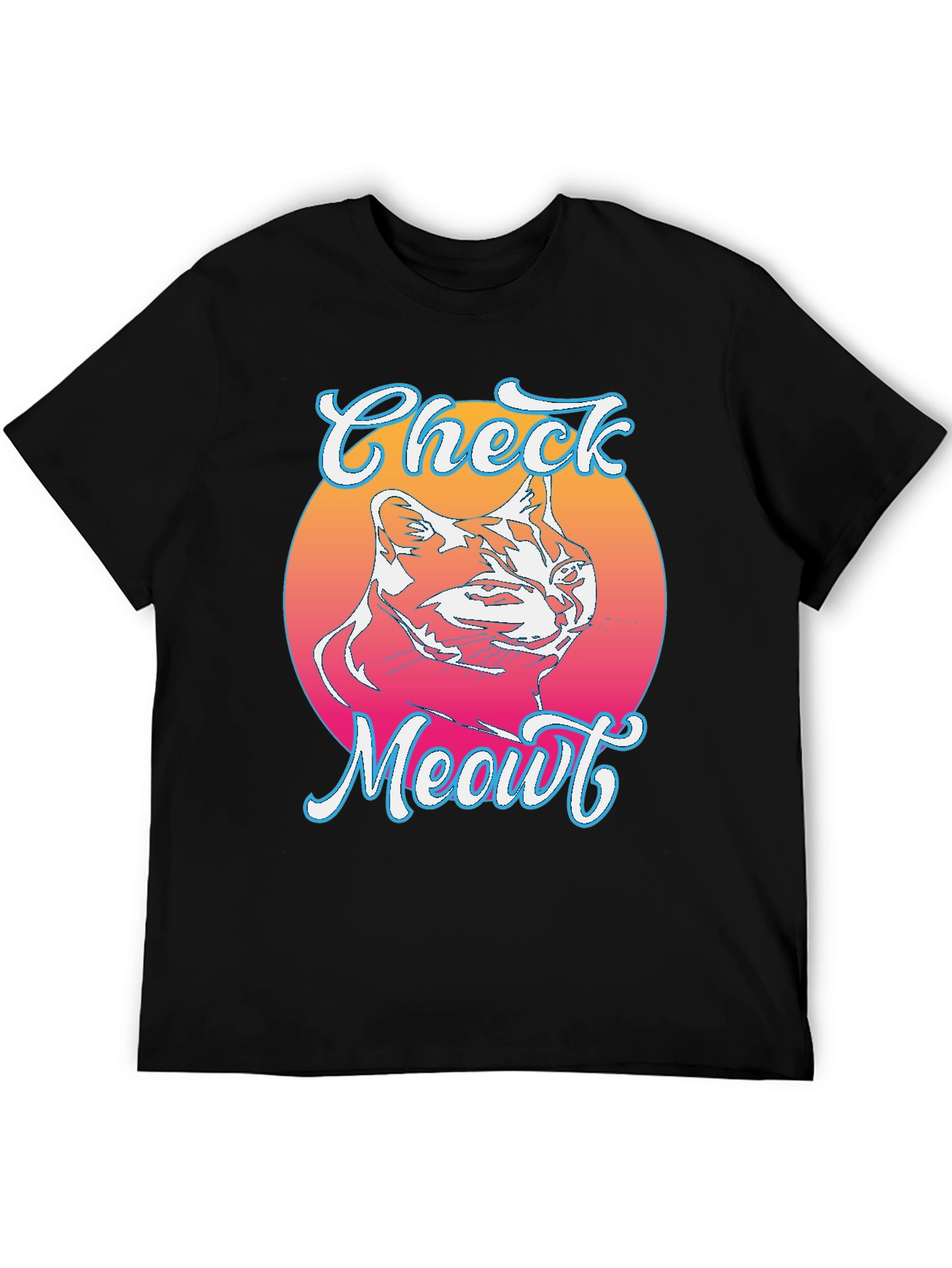 Check Meowt Cat Graphic Tee - Trendy Unisex T-Shirt