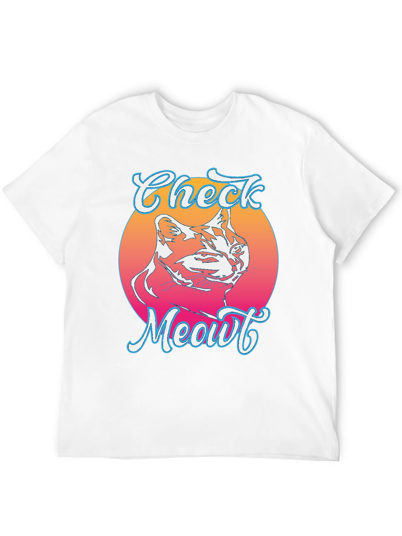 Check Meowt Cat Graphic Tee - Trendy Unisex T-Shirt