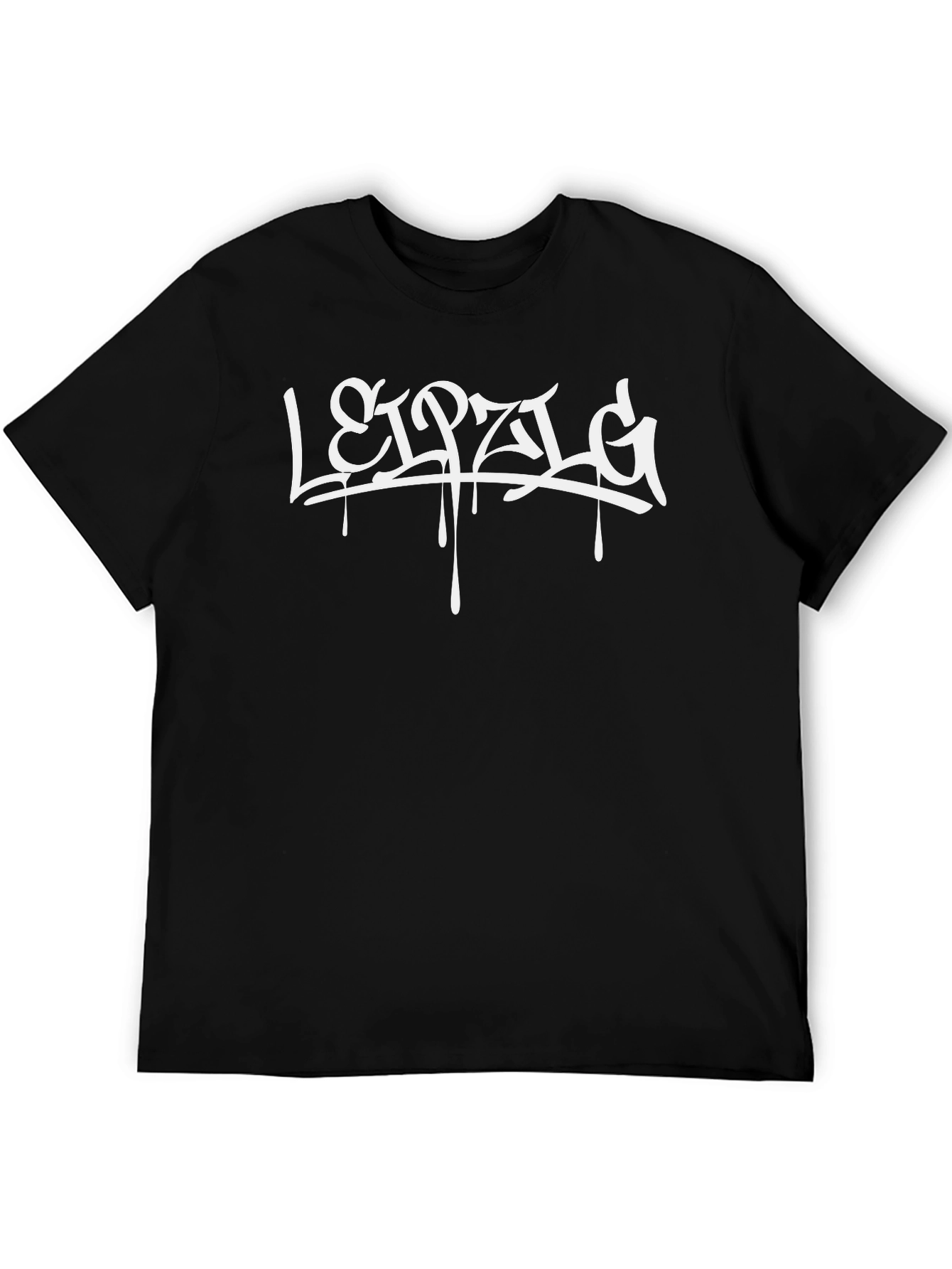 Leipzig Drip Style Graphic Black T-Shirt