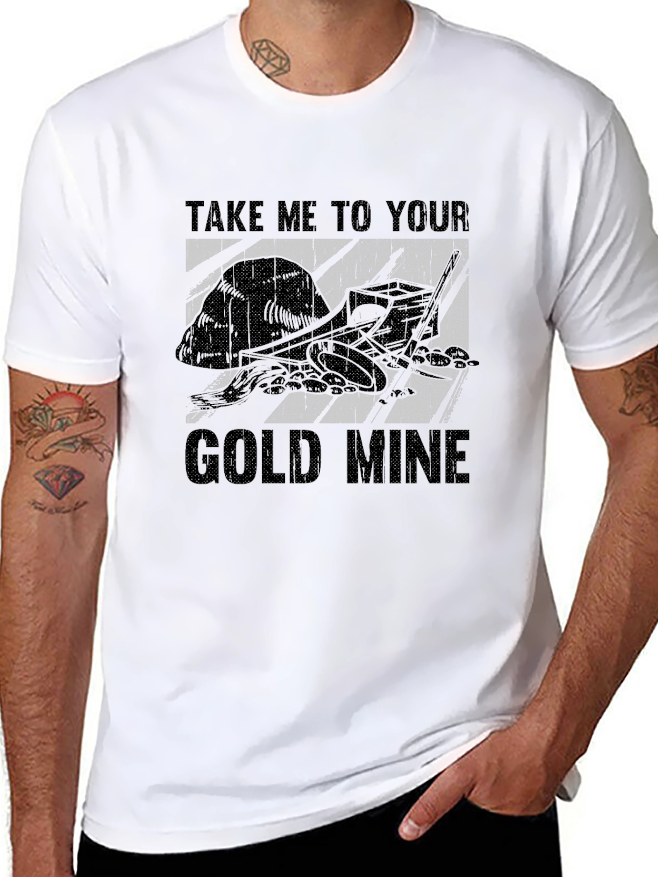 Take Me To Your Gold Mine Black T-Shirt