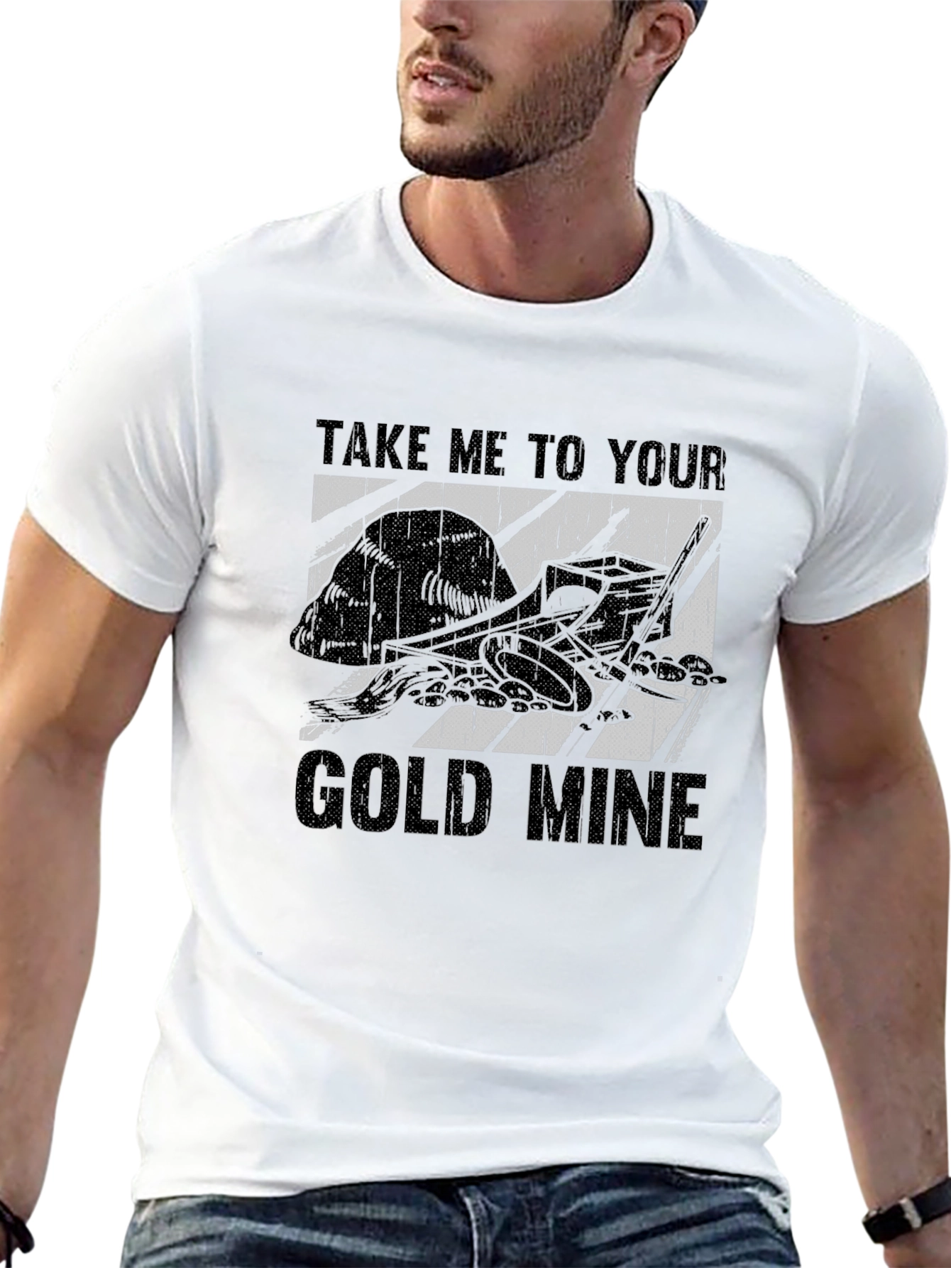 Take Me To Your Gold Mine Black T-Shirt