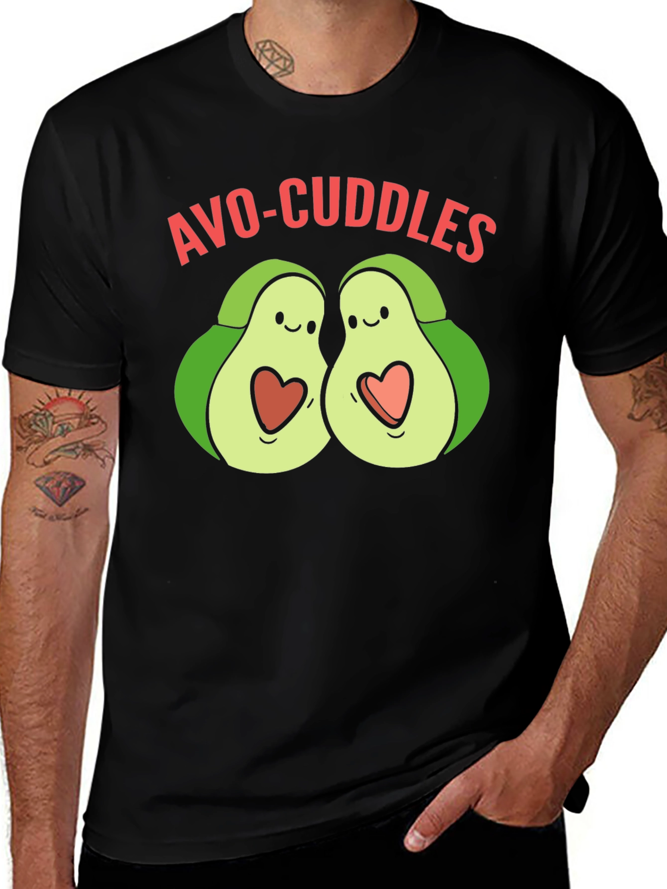Avo-Cuddles Graphic Tee - Cute Avocado Couple Shirt