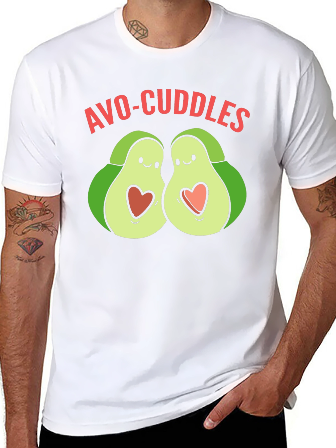 Avo-Cuddles Graphic Tee - Cute Avocado Couple Shirt