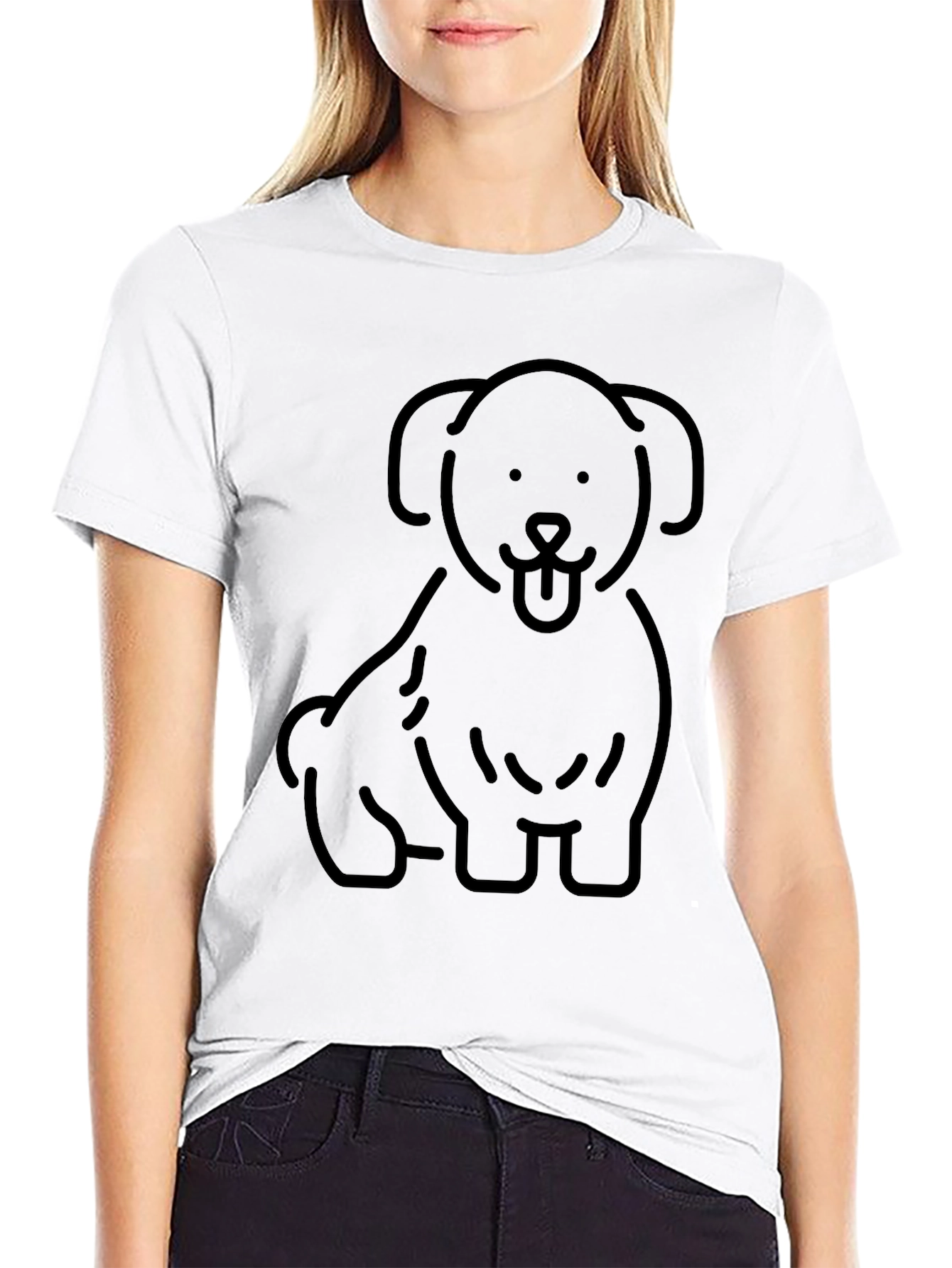 Mens Black Dog Graphic Tee - Casual Style