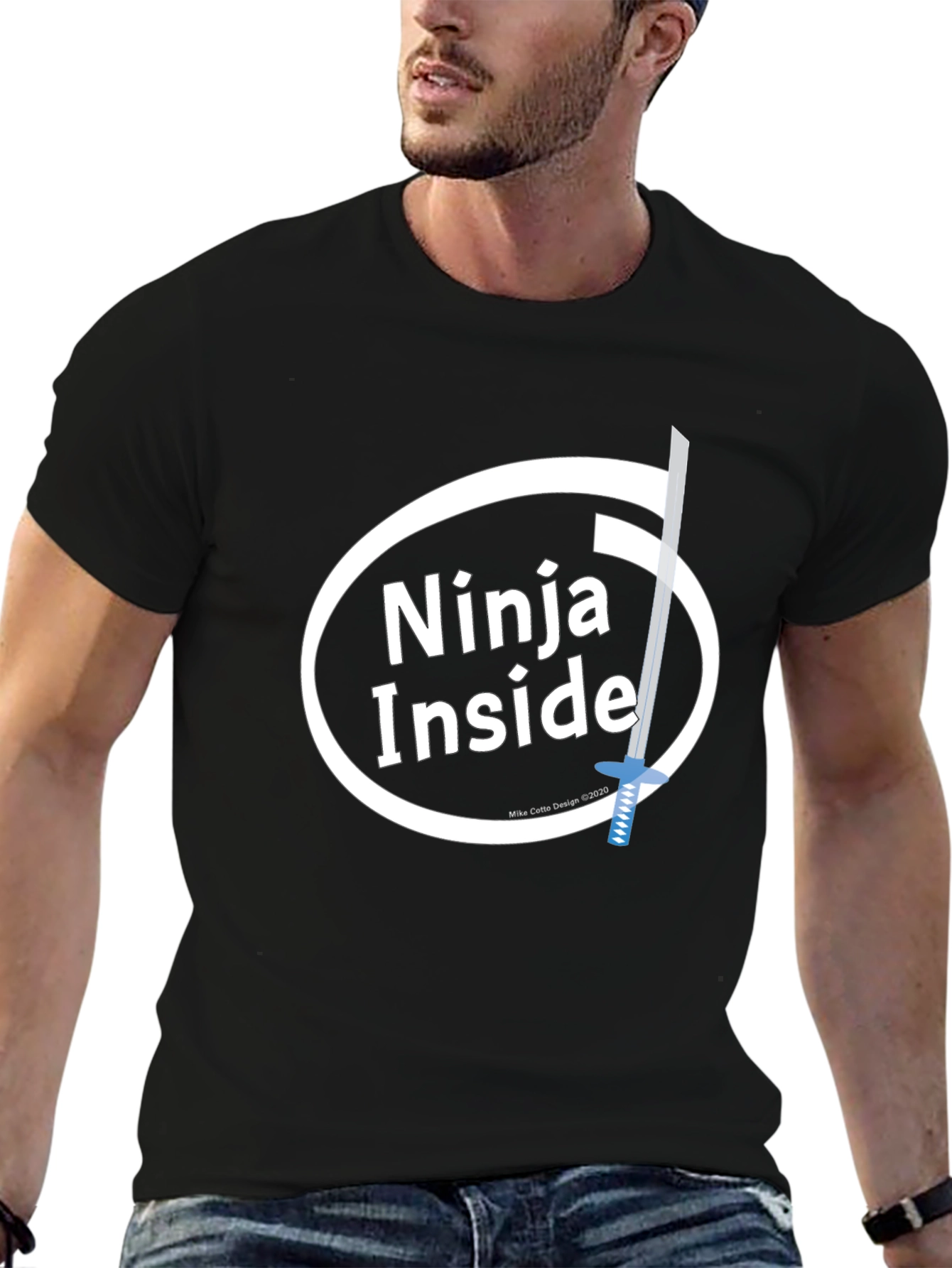 Ninja Inside Funny Intel Parody Graphic T-Shirt