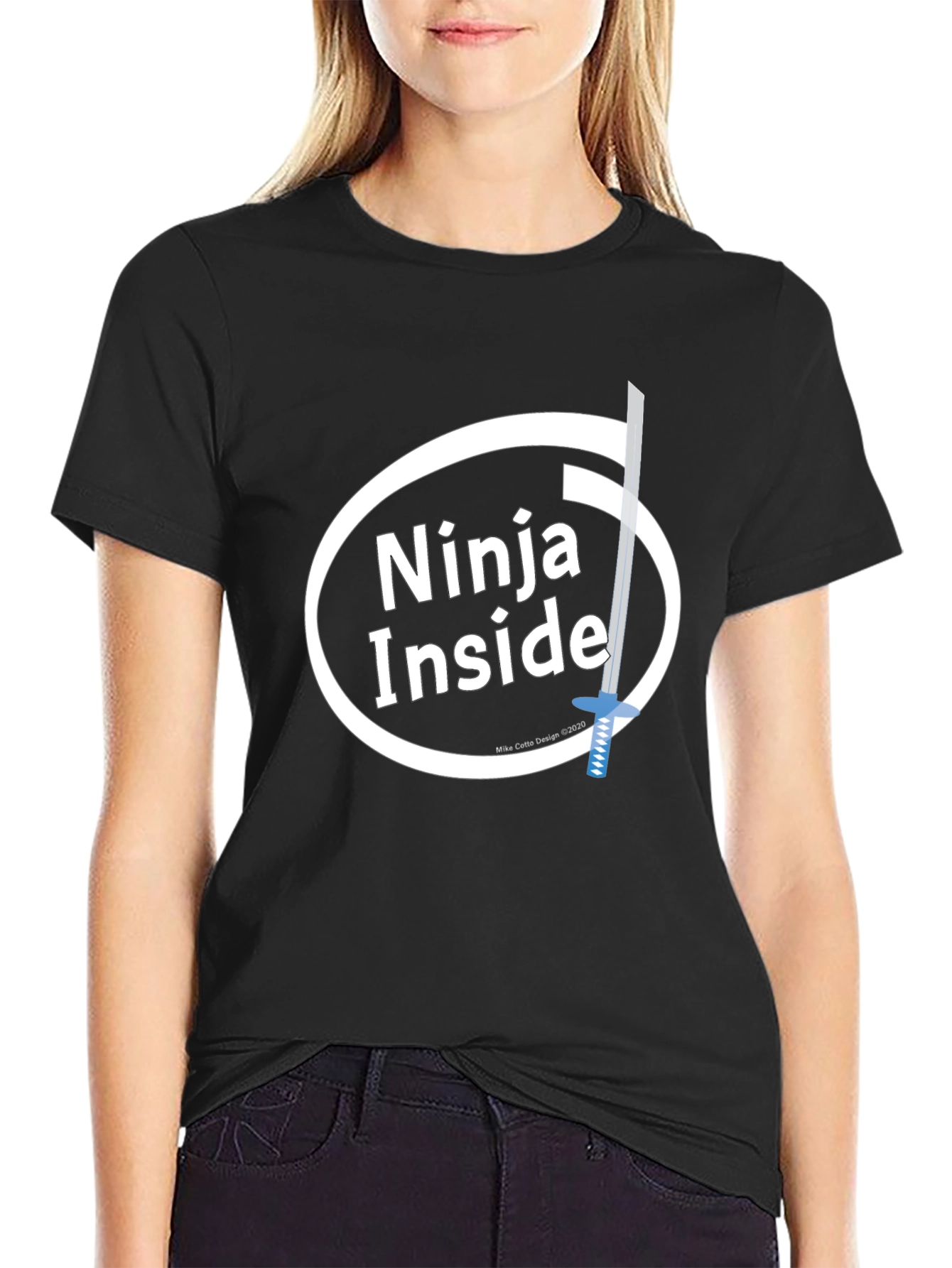 Ninja Inside Funny Intel Parody Graphic T-Shirt