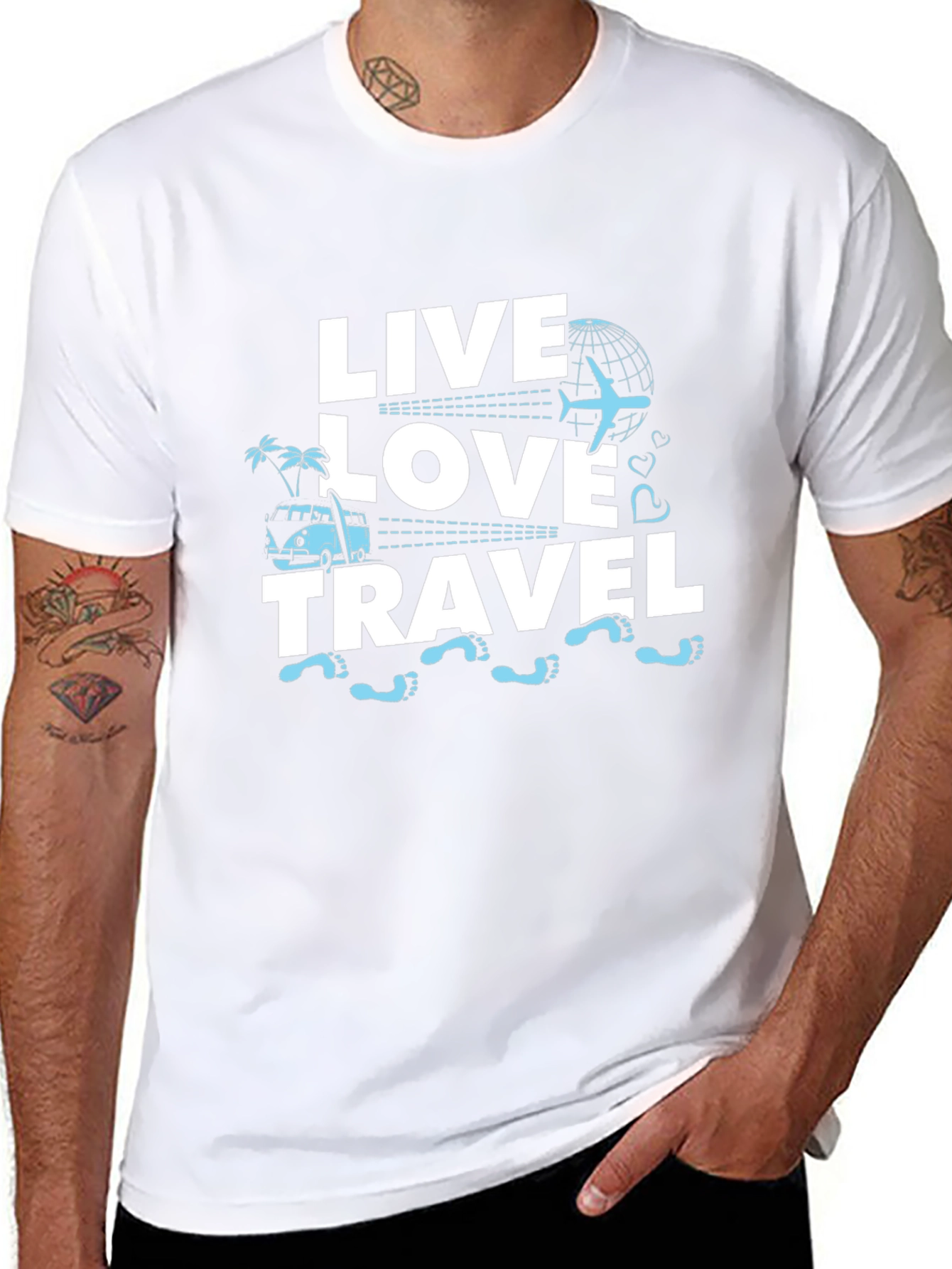 Live Love Travel Graphic Tee - Black