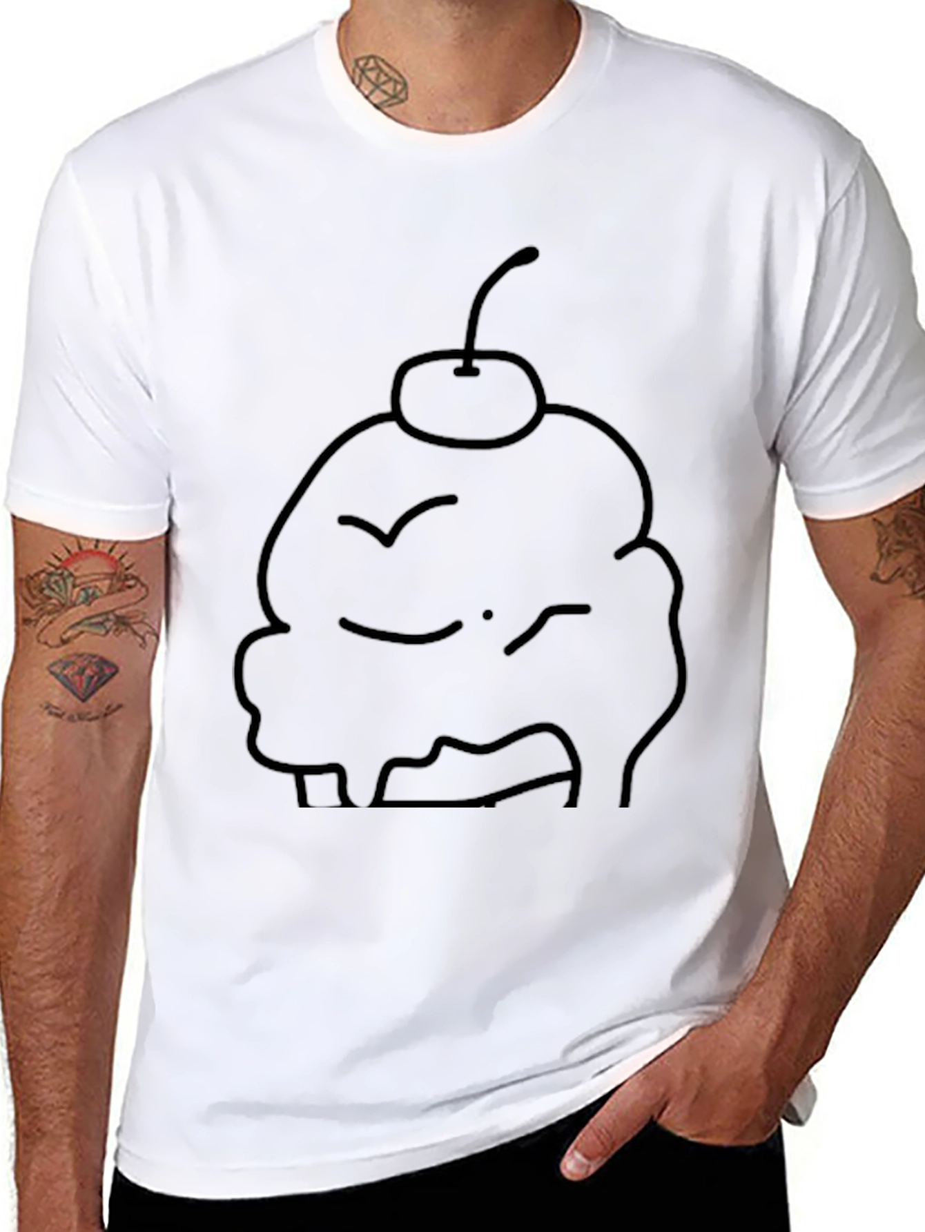 Cupcake T-Shirt - Black Cotton Graphic Tee