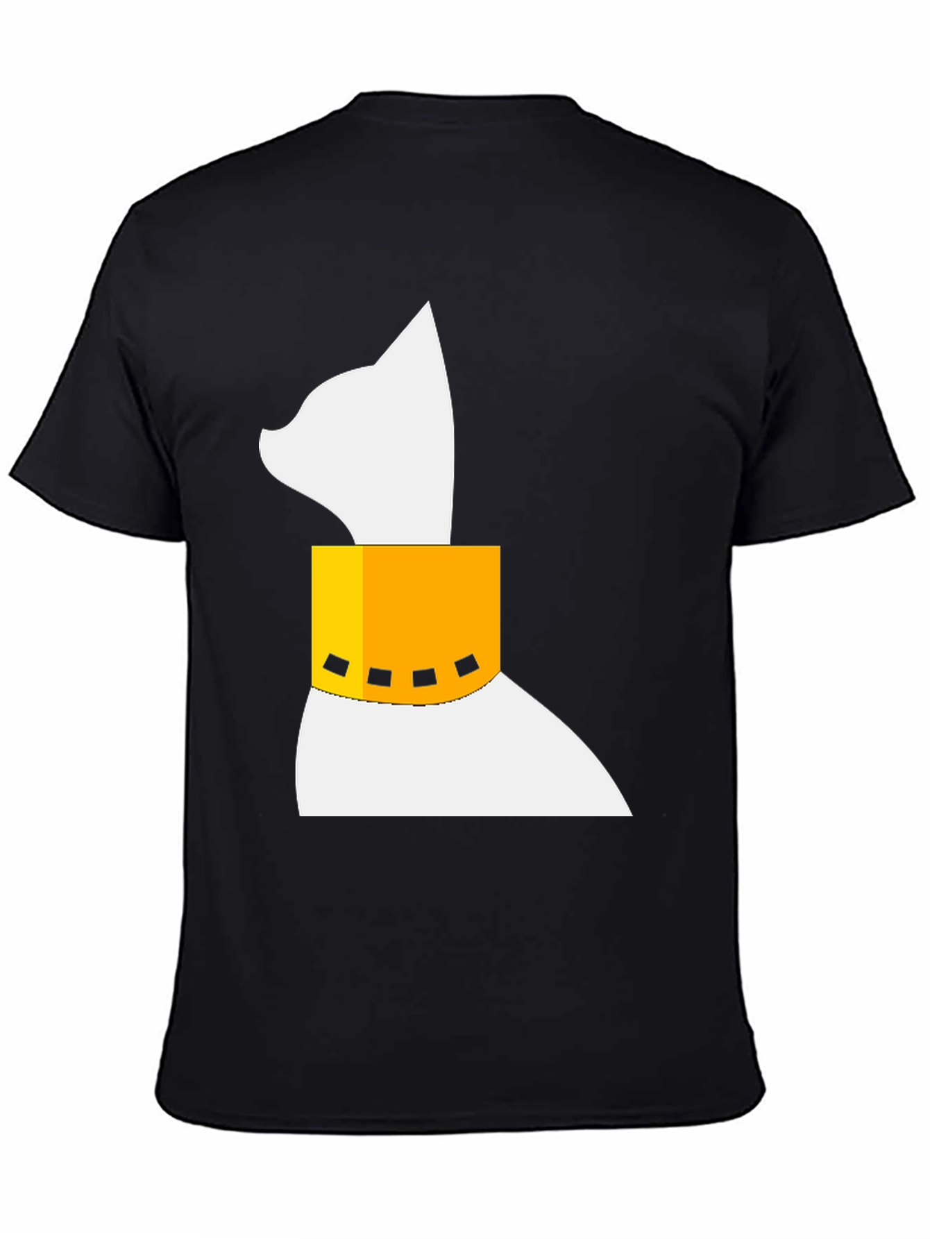 Cat with Collar Black T-Shirt