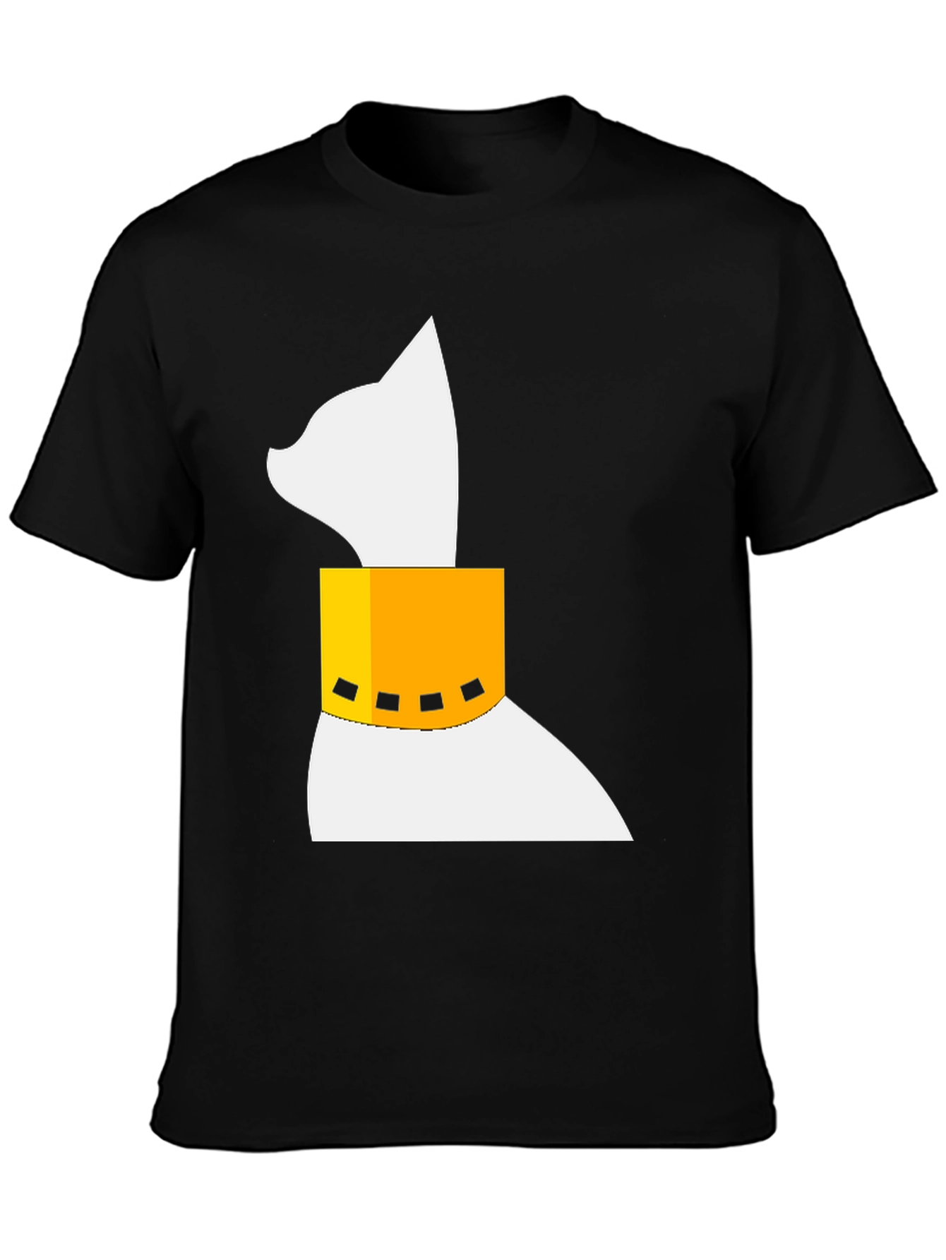 Cat with Collar Black T-Shirt