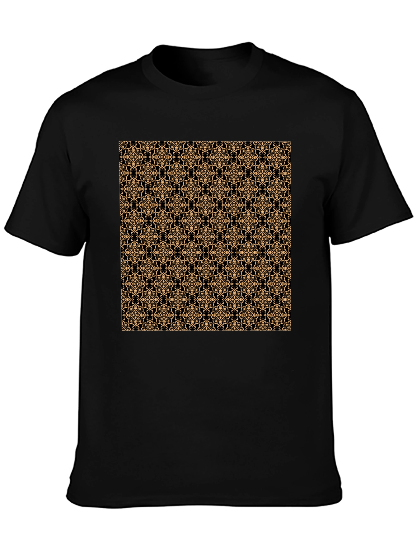 Elegant Pattern Black T-Shirt
