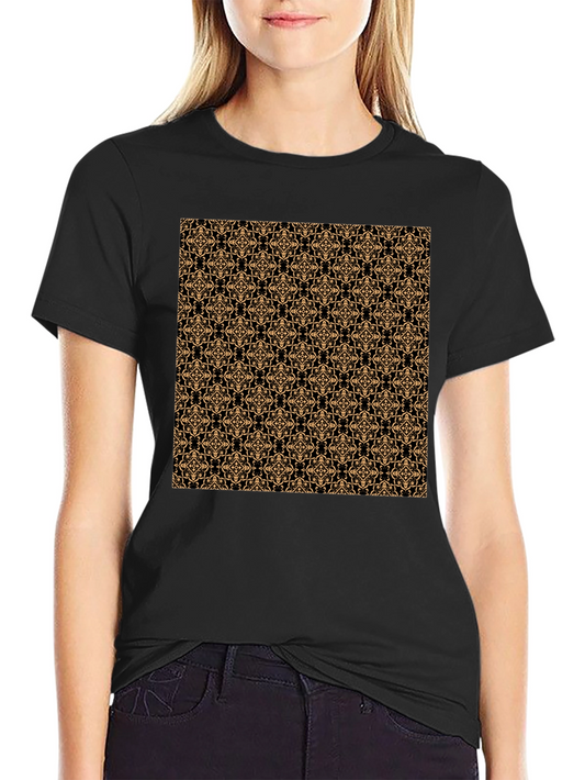 Elegant Pattern Black T-Shirt