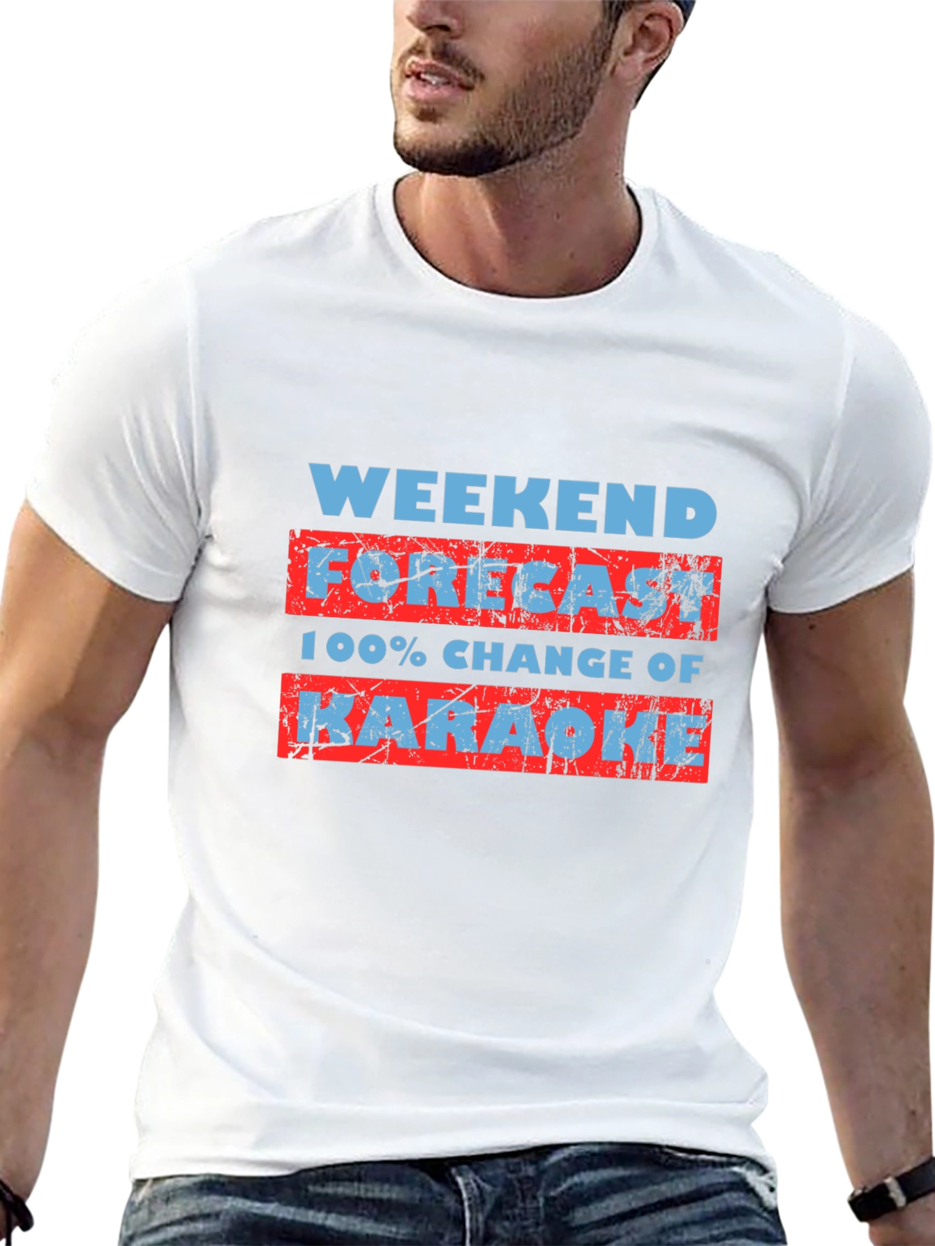 Weekend Karaoke Forecast Graphic T-Shirt
