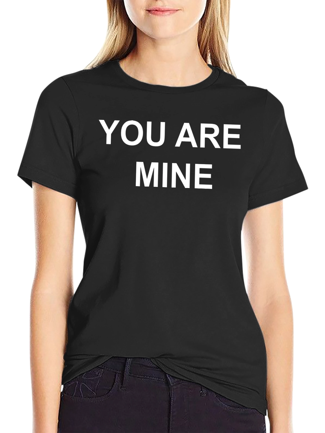 You Are Mine Graphic Tee - Black Cotton T-Shirt