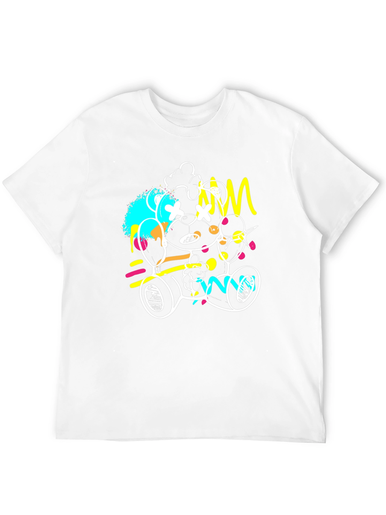 Abstract Teddy Bear Graphic Tee