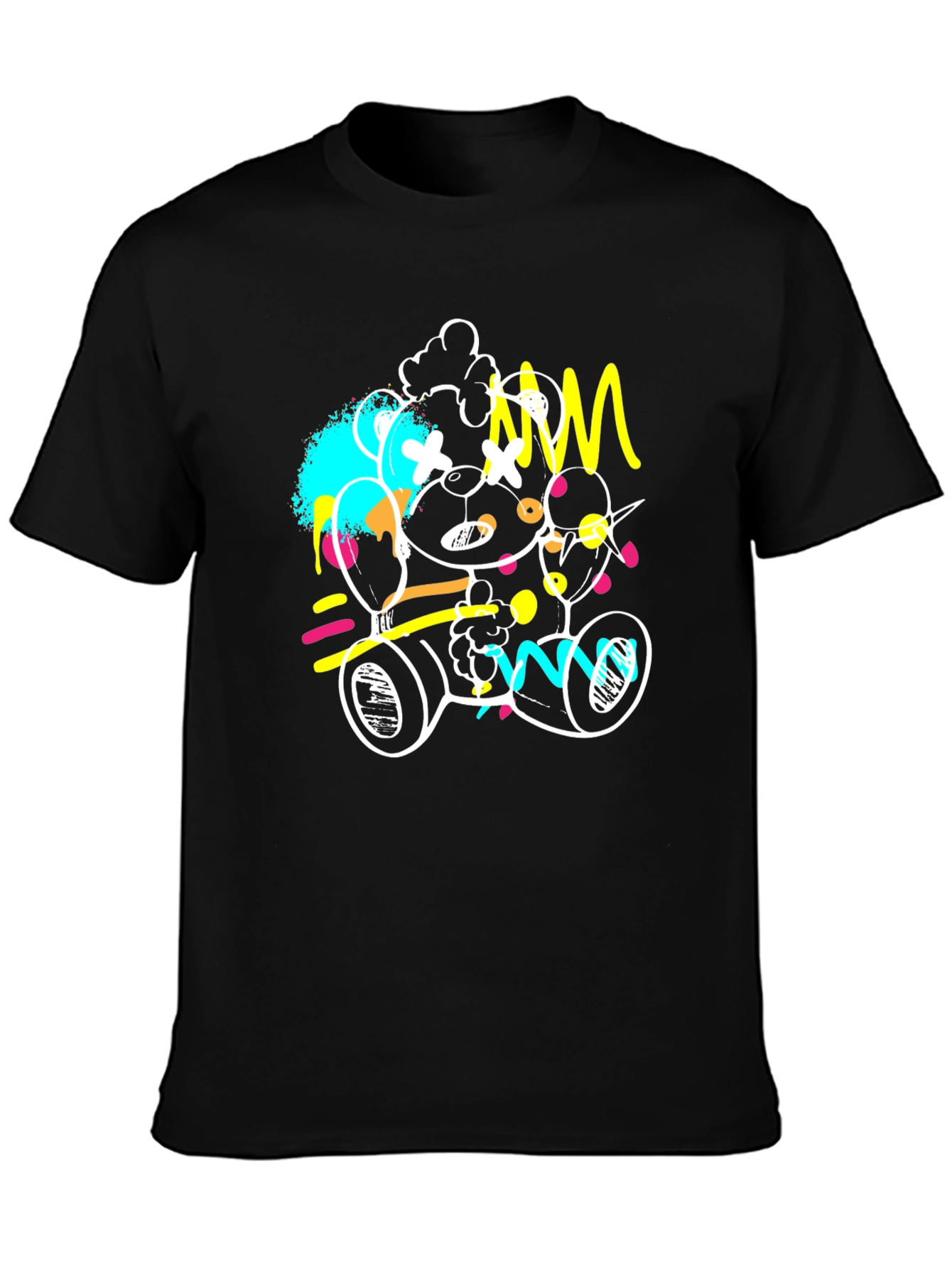 Abstract Teddy Bear Graphic Tee