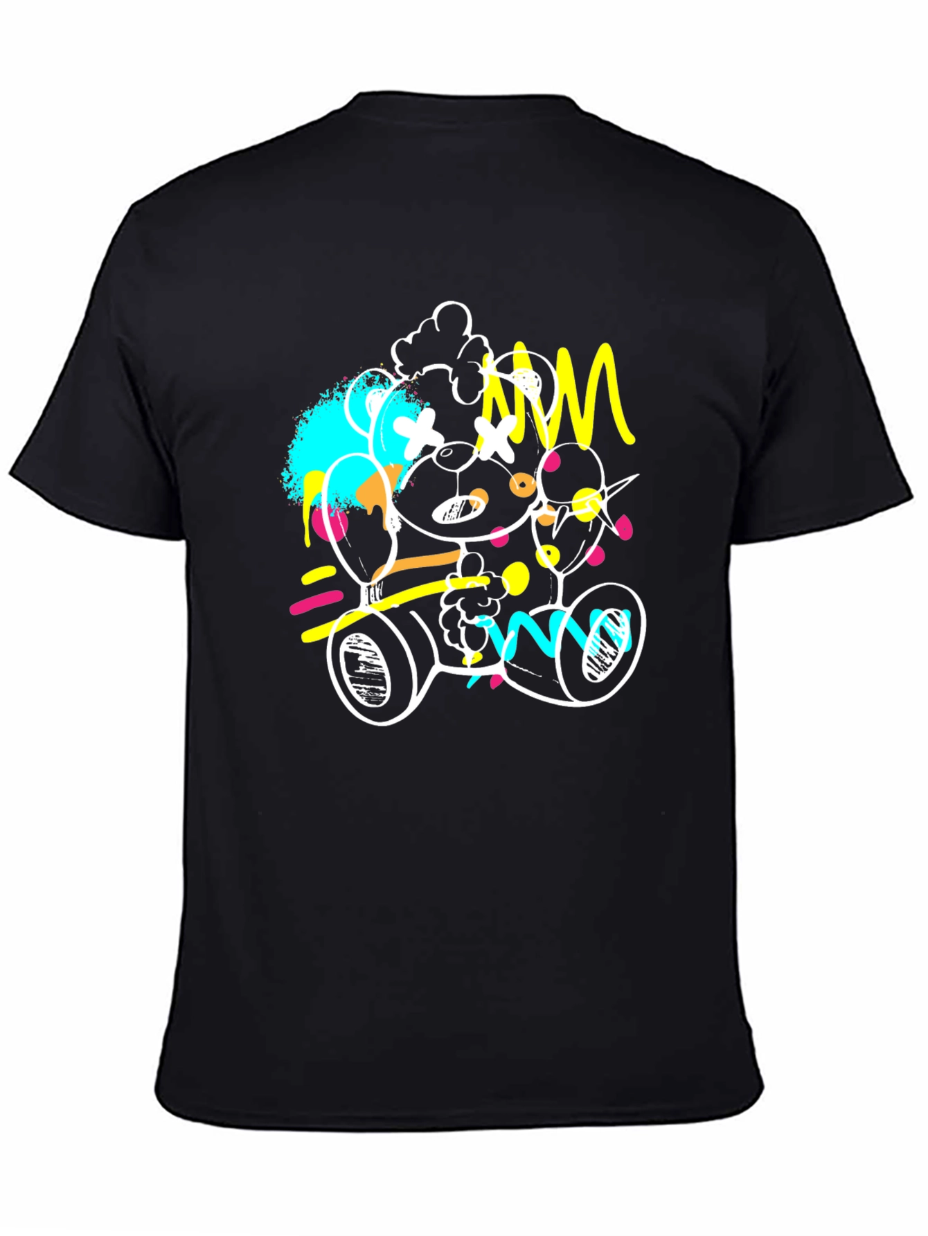 Abstract Teddy Bear Graphic Tee