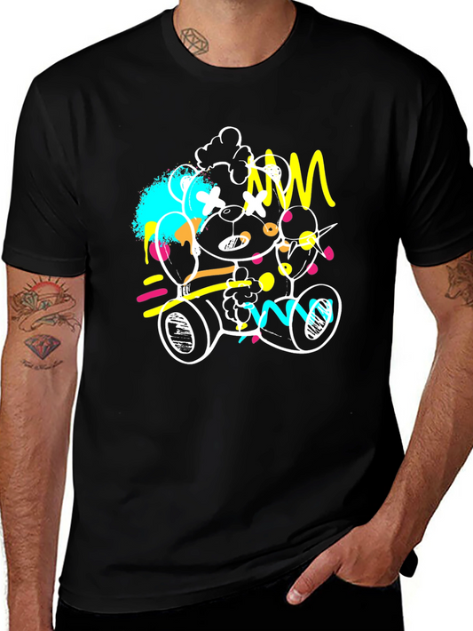 Abstract Teddy Bear Graphic Tee