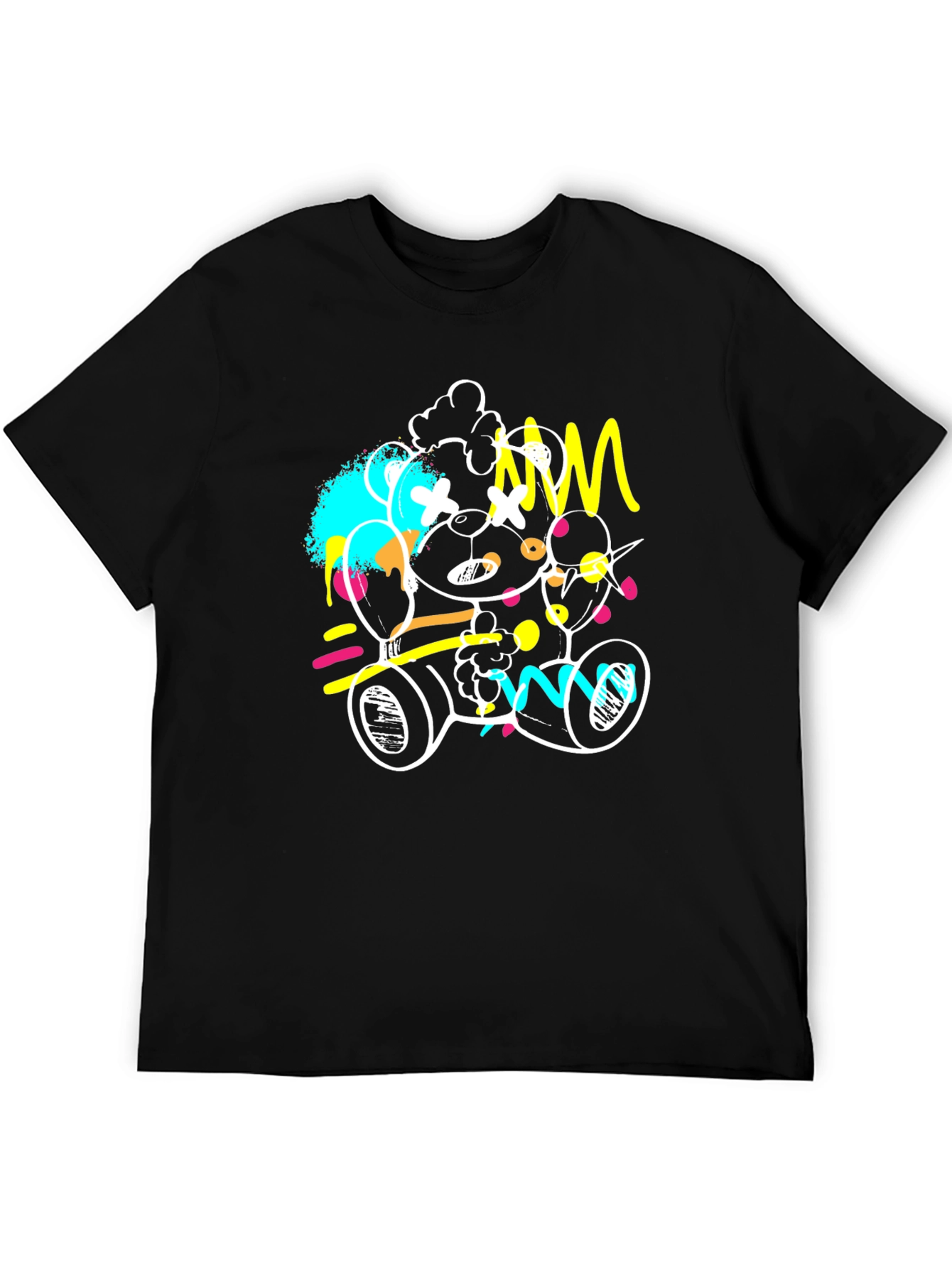 Abstract Teddy Bear Graphic Tee