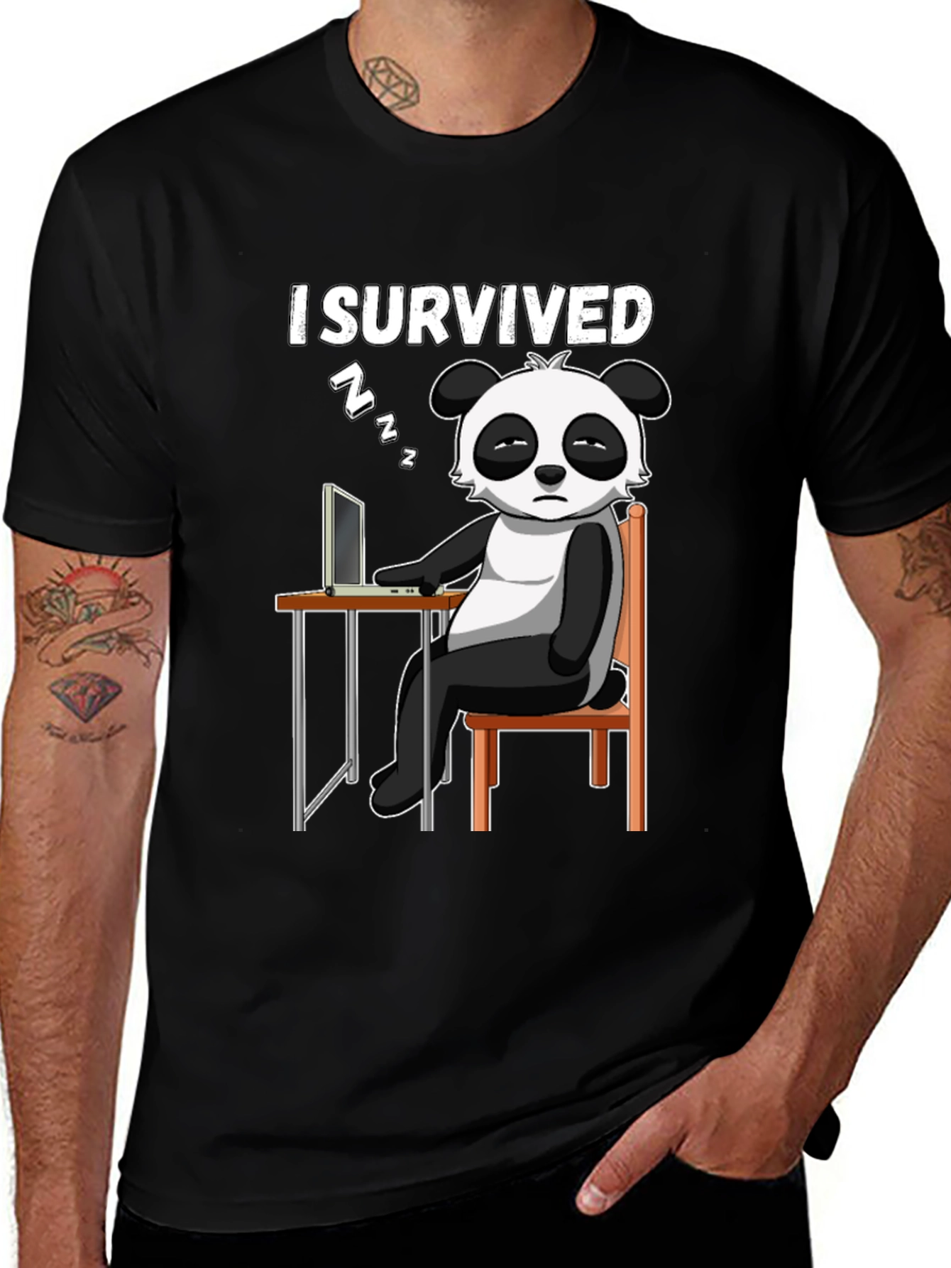 I Survived Panda Graphic T-Shirt