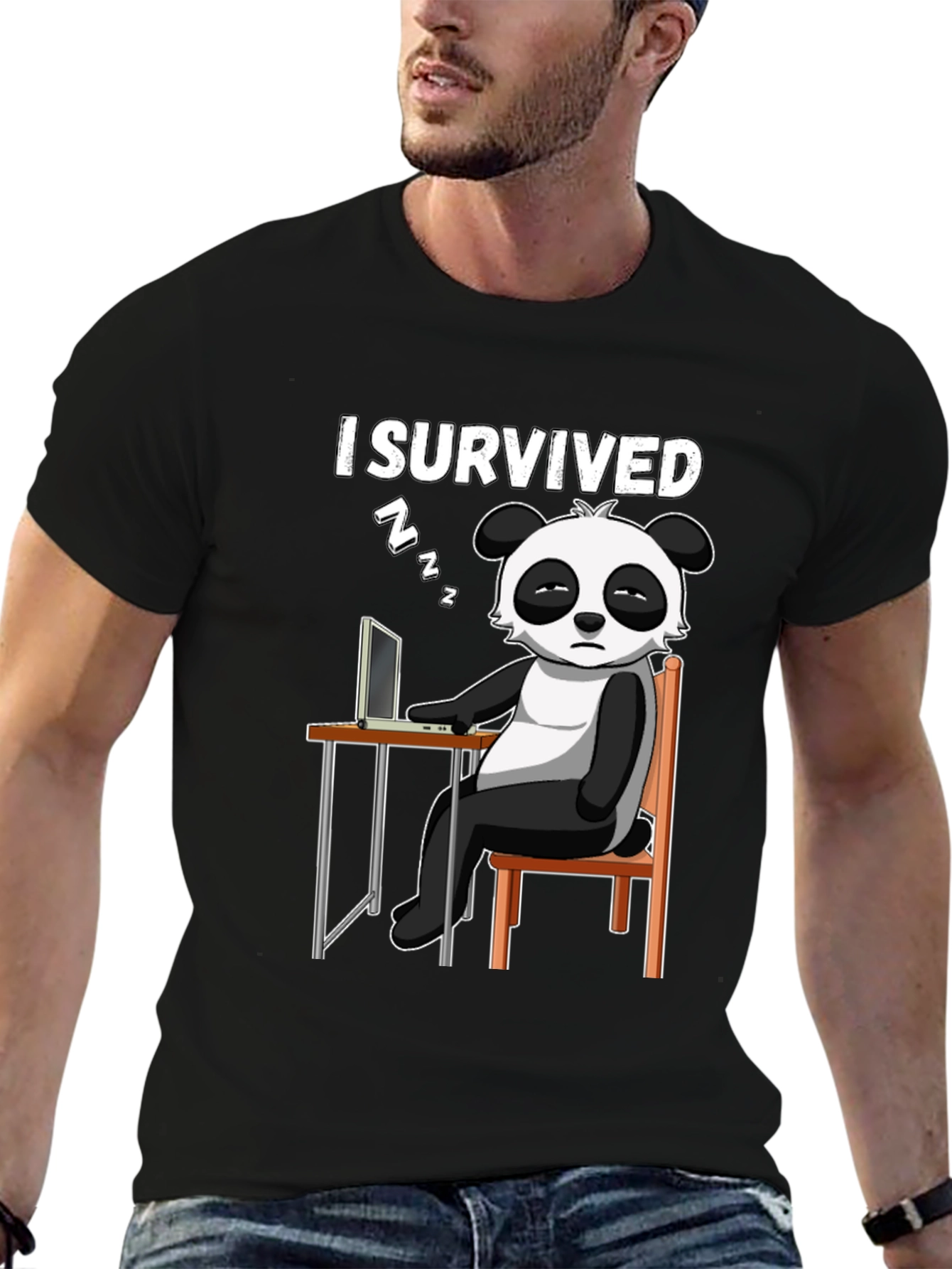 I Survived Panda Graphic T-Shirt