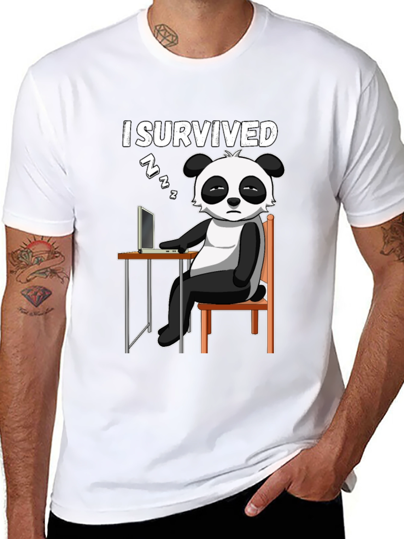 I Survived Panda Graphic T-Shirt