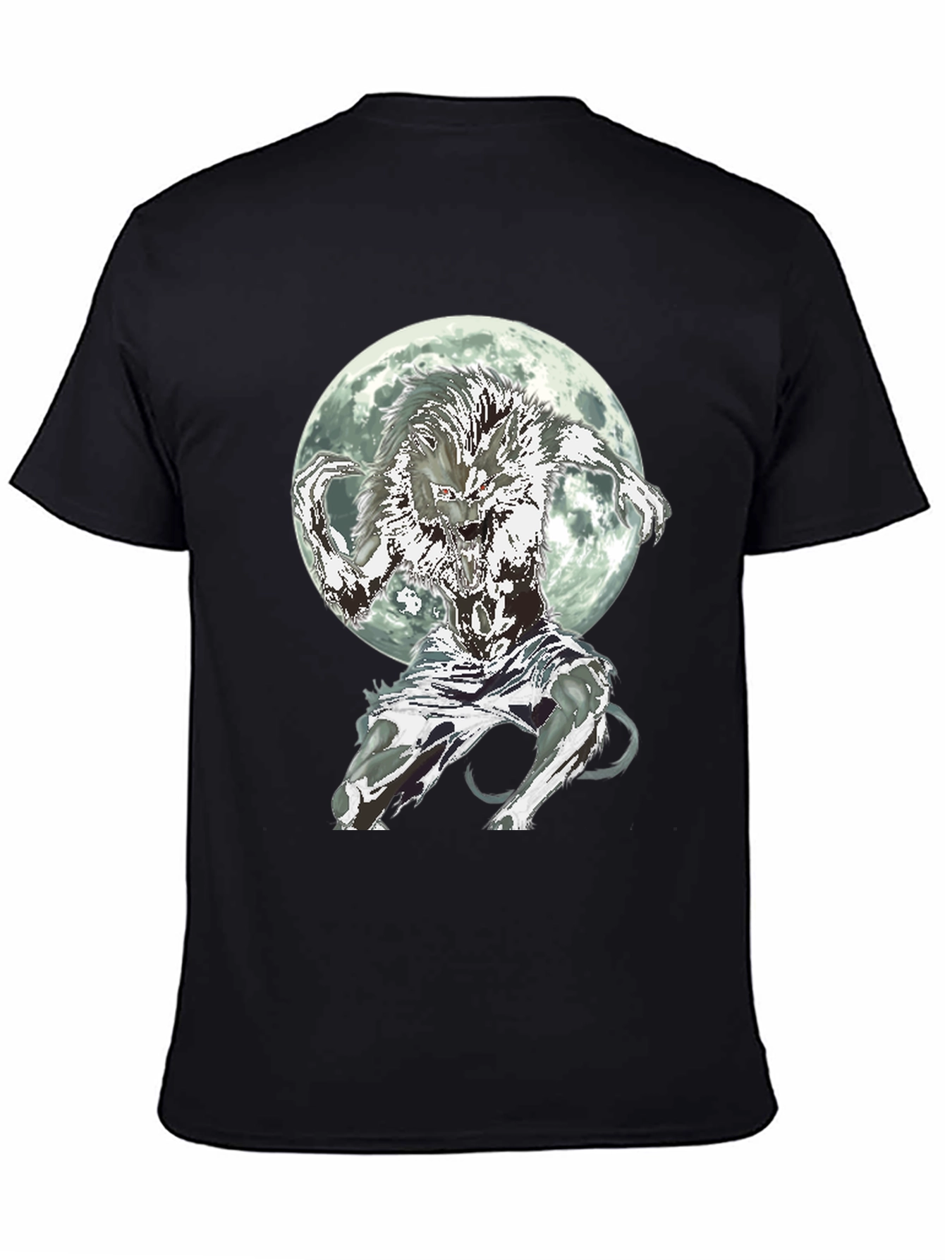 Werewolf Moon Graphic Tee - Black Cotton